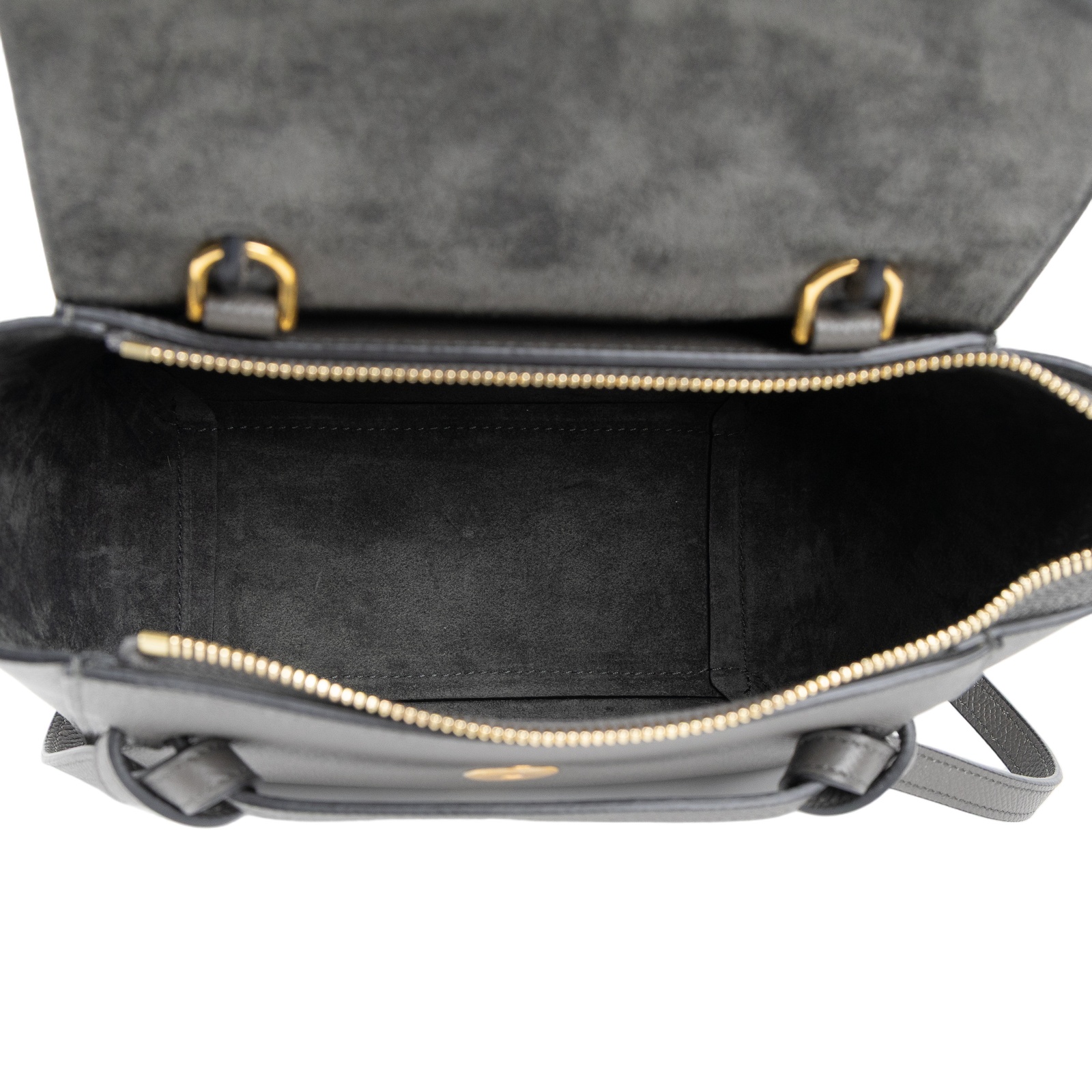思琳 CELINE 珠地小牛皮 袖珍型 Belt 手袋 189003ZVA 鐵灰BELT BAG 鯰魚包 NANO 防塵袋/背帶/購買證明