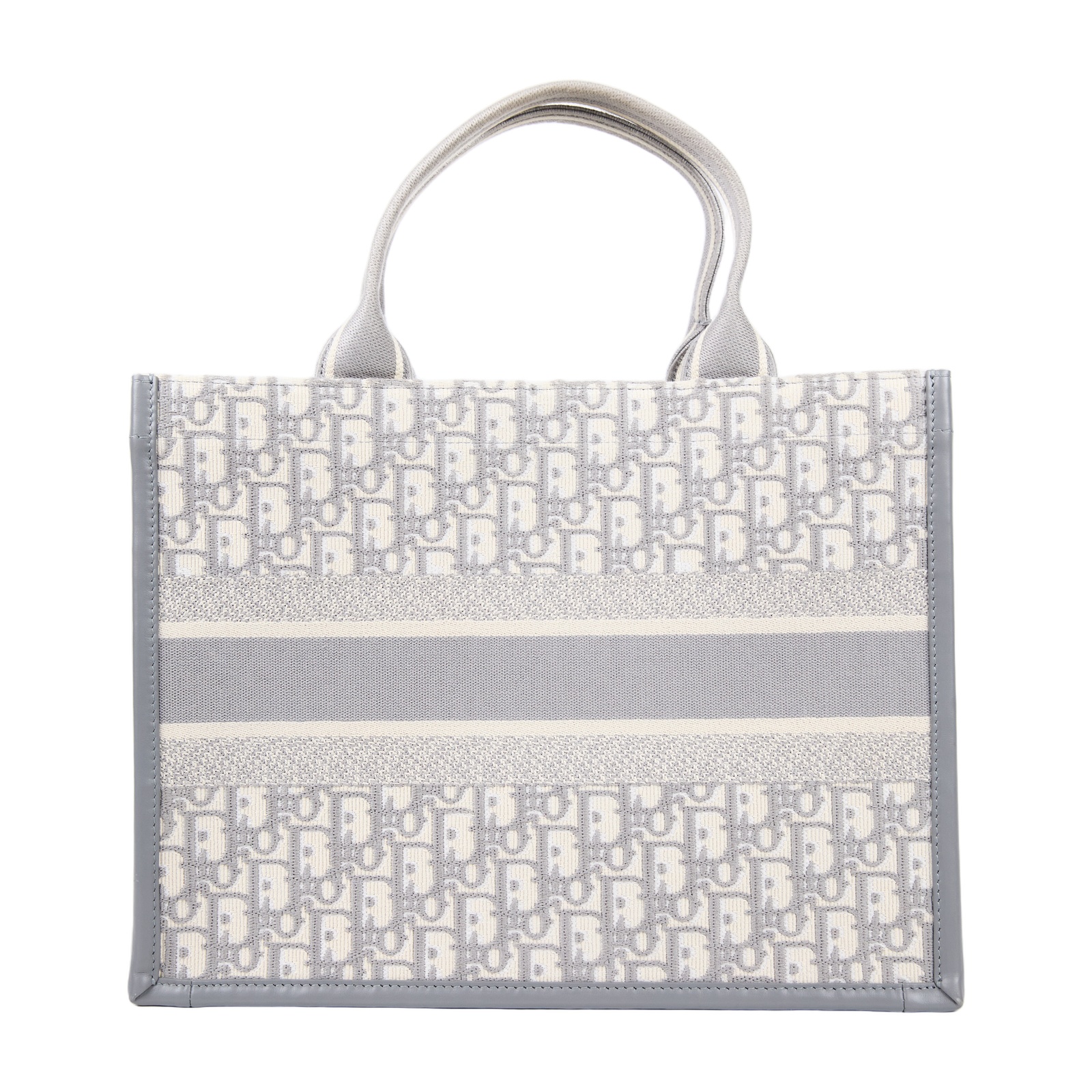 迪奧 CHRISTIAN DIOR Book Tote 中型 托特包 M1324CZBB 灰刺繡Book Tote 中號 背帶款 原廠盒子/防塵袋/背帶