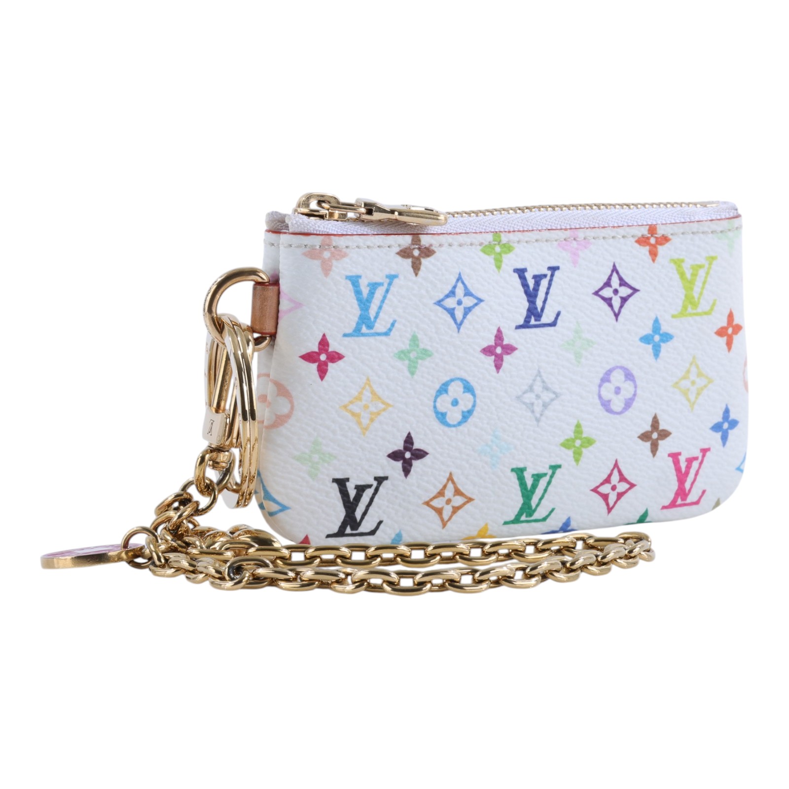 路易威登 LOUIS VUITTON LV x TM 村上隆 手機套 手機掛繩 零錢包 M14099 白彩零錢包手機掛鍊 原廠盒子