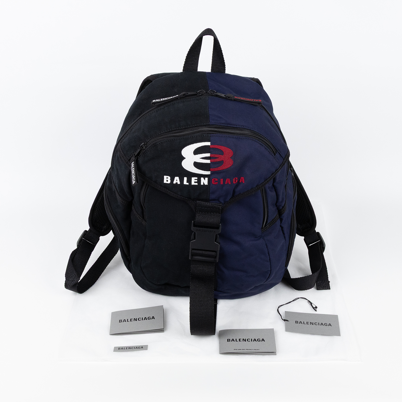 巴黎世家 BALENCIAGA 後背包 雙肩包 7921212ABZJ 黑藍Unity後背包 無附屬品