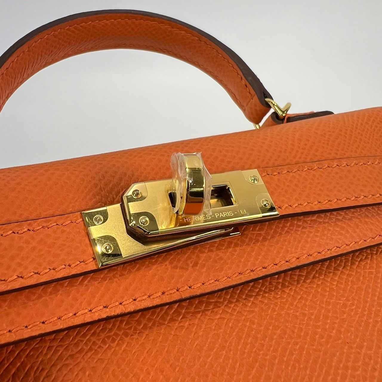 愛馬仕 Hermes Kelly Bag 凱莉包 mini KLM W FI 567 BM W刻 橘Mini Kelly II 原廠盒子/防塵袋2/背帶