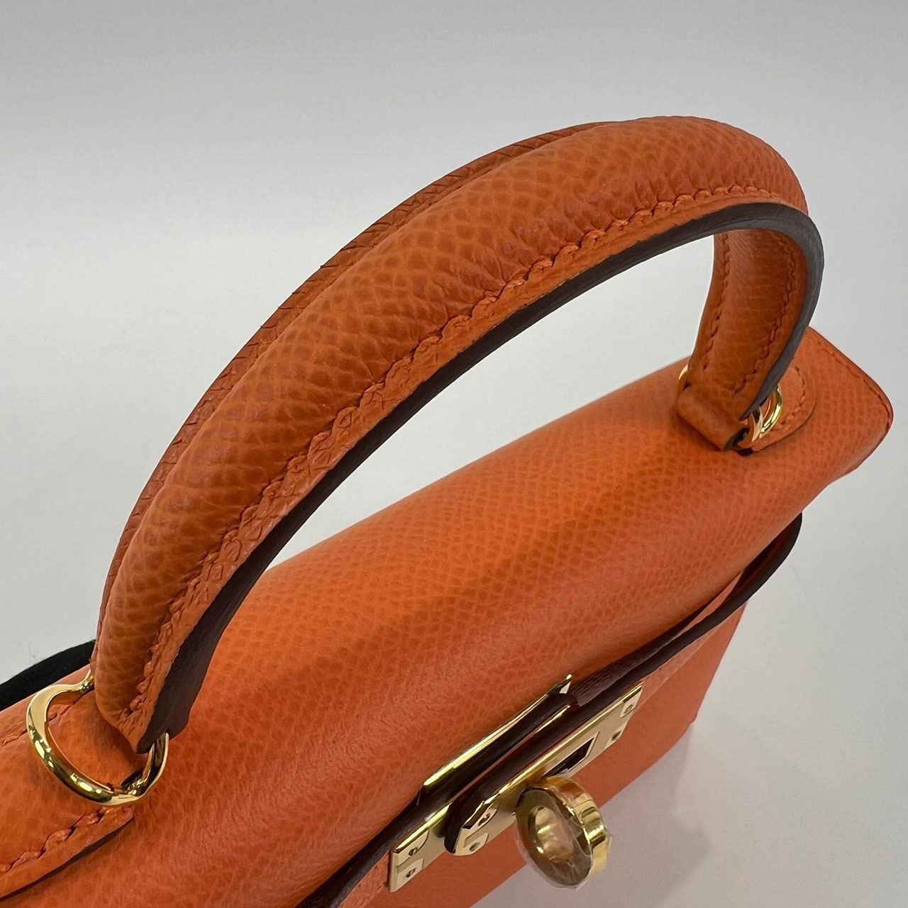 愛馬仕 Hermes Kelly Bag 凱莉包 mini KLM W FI 567 BM W刻 橘Mini Kelly II 原廠盒子/防塵袋2/背帶