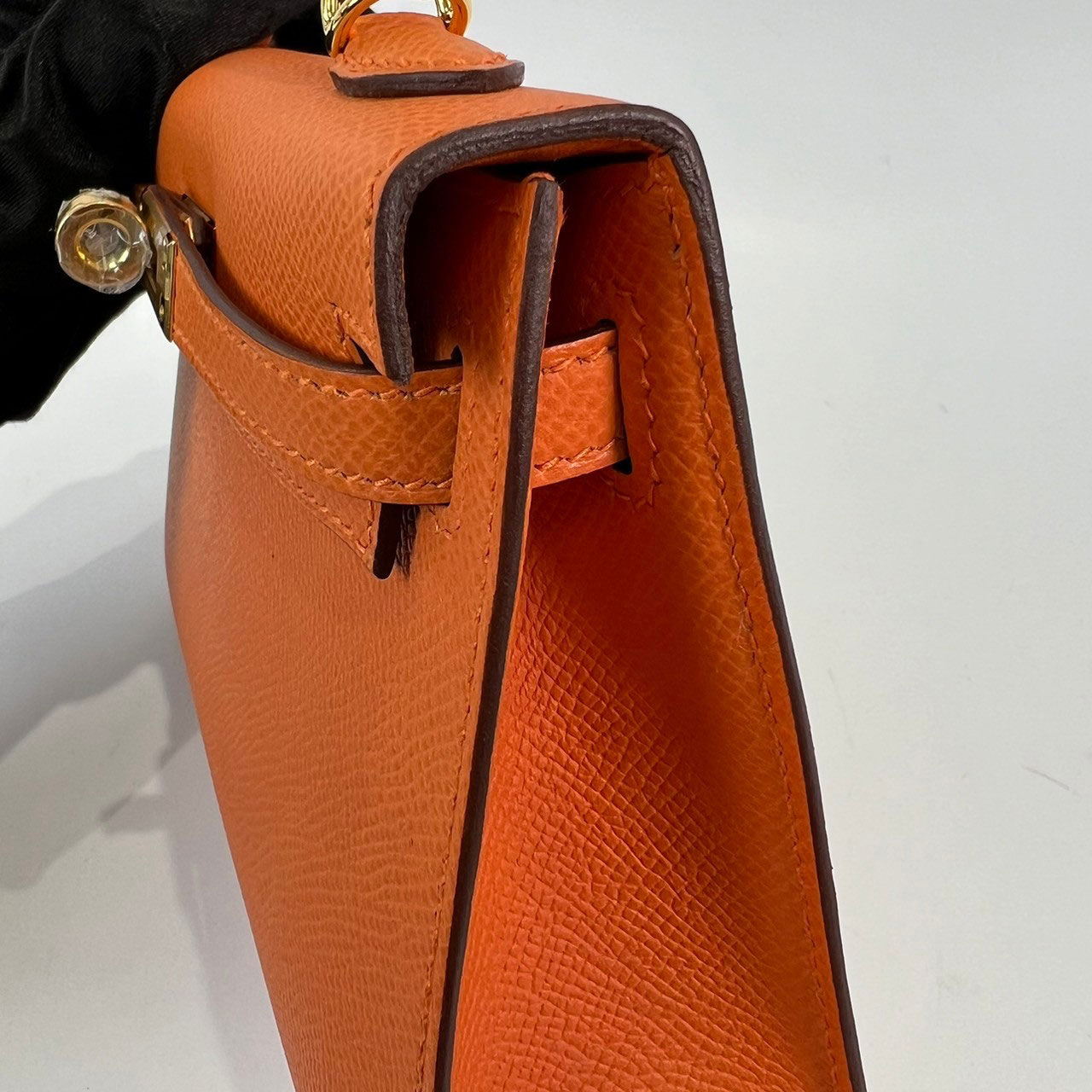 愛馬仕 Hermes Kelly Bag 凱莉包 mini KLM W FI 567 BM W刻 橘Mini Kelly II 原廠盒子/防塵袋2/背帶