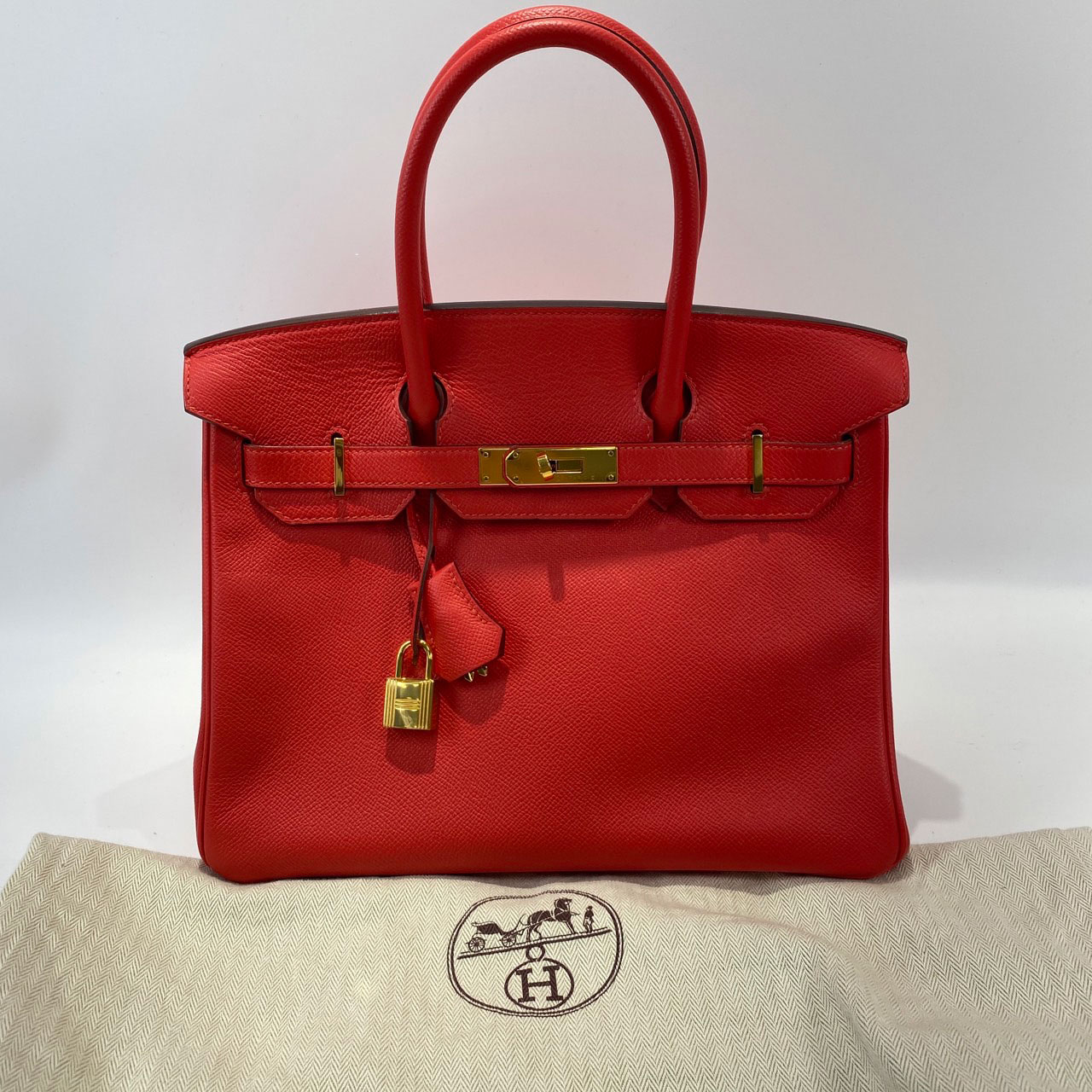愛馬仕 Hermes Birkin Bag 柏金包 30 BK30 A BY 649 IU A刻 紅金BIRKIN30 防塵袋