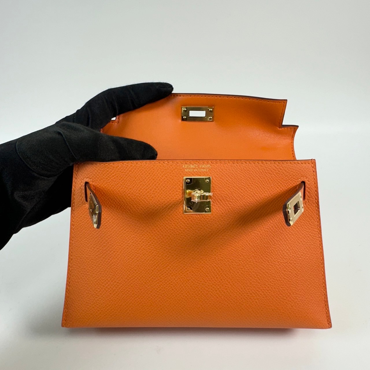 愛馬仕 Hermes Kelly Bag 凱莉包 mini KLM W FI 838 GG  原廠盒子/防塵袋2/背帶