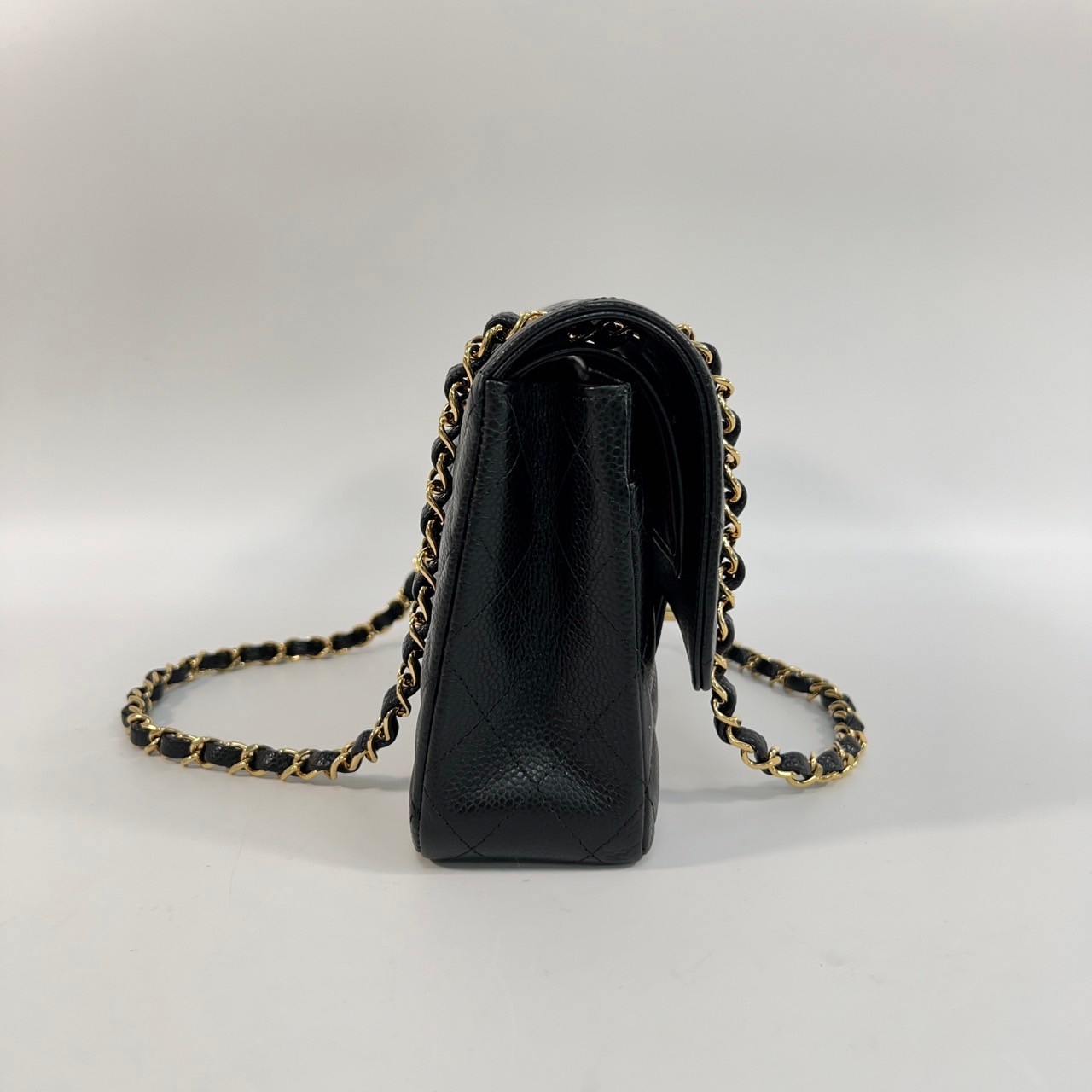 香奈兒 CHANEL CF 經典 11.12 口蓋包 A01112 晶片款 黑金荔枝牛COCO25 原廠盒子/防塵袋/購買證明/發票