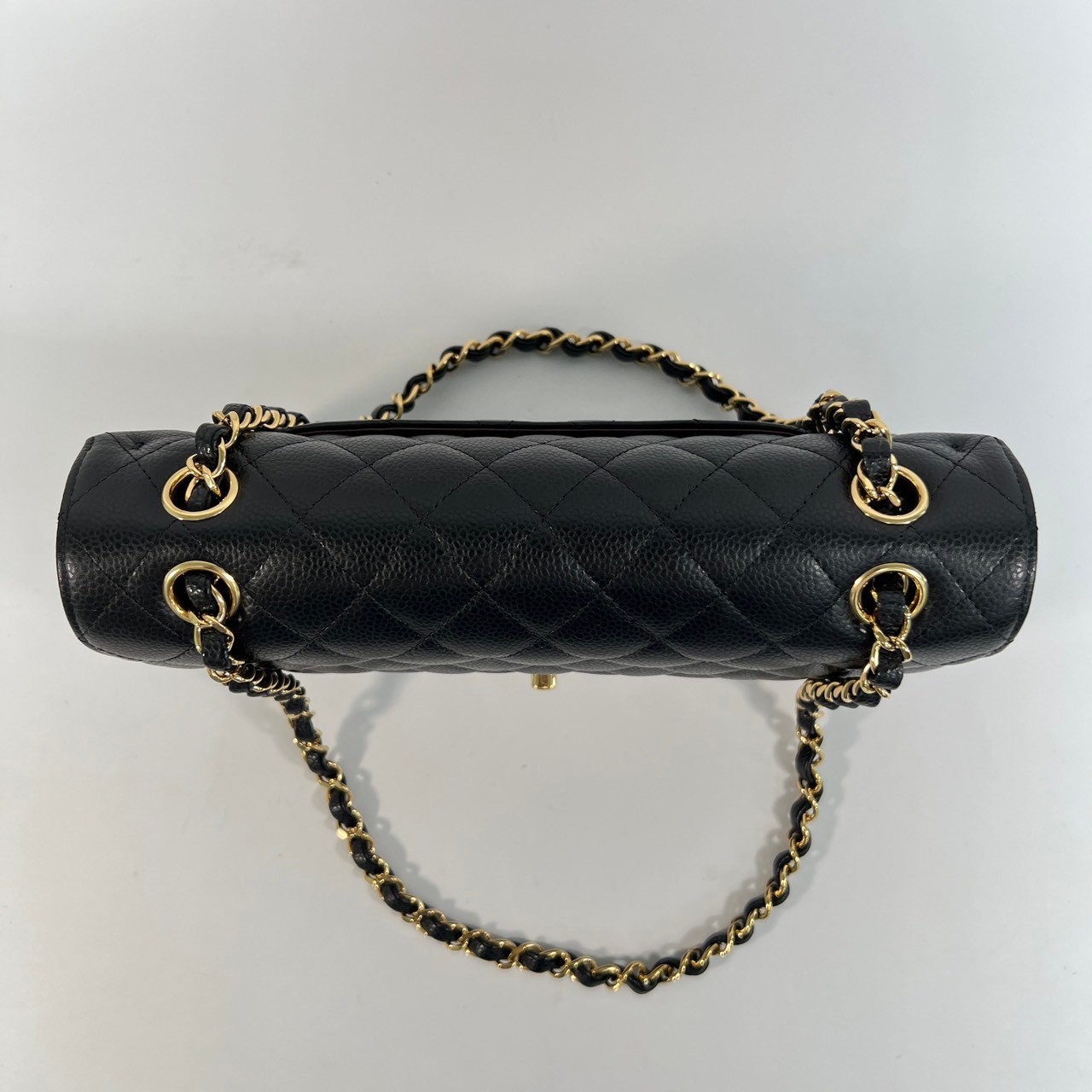 香奈兒 CHANEL CF 經典 11.12 口蓋包 A01112 晶片款 黑金荔枝牛COCO25 原廠盒子/防塵袋/購買證明/發票