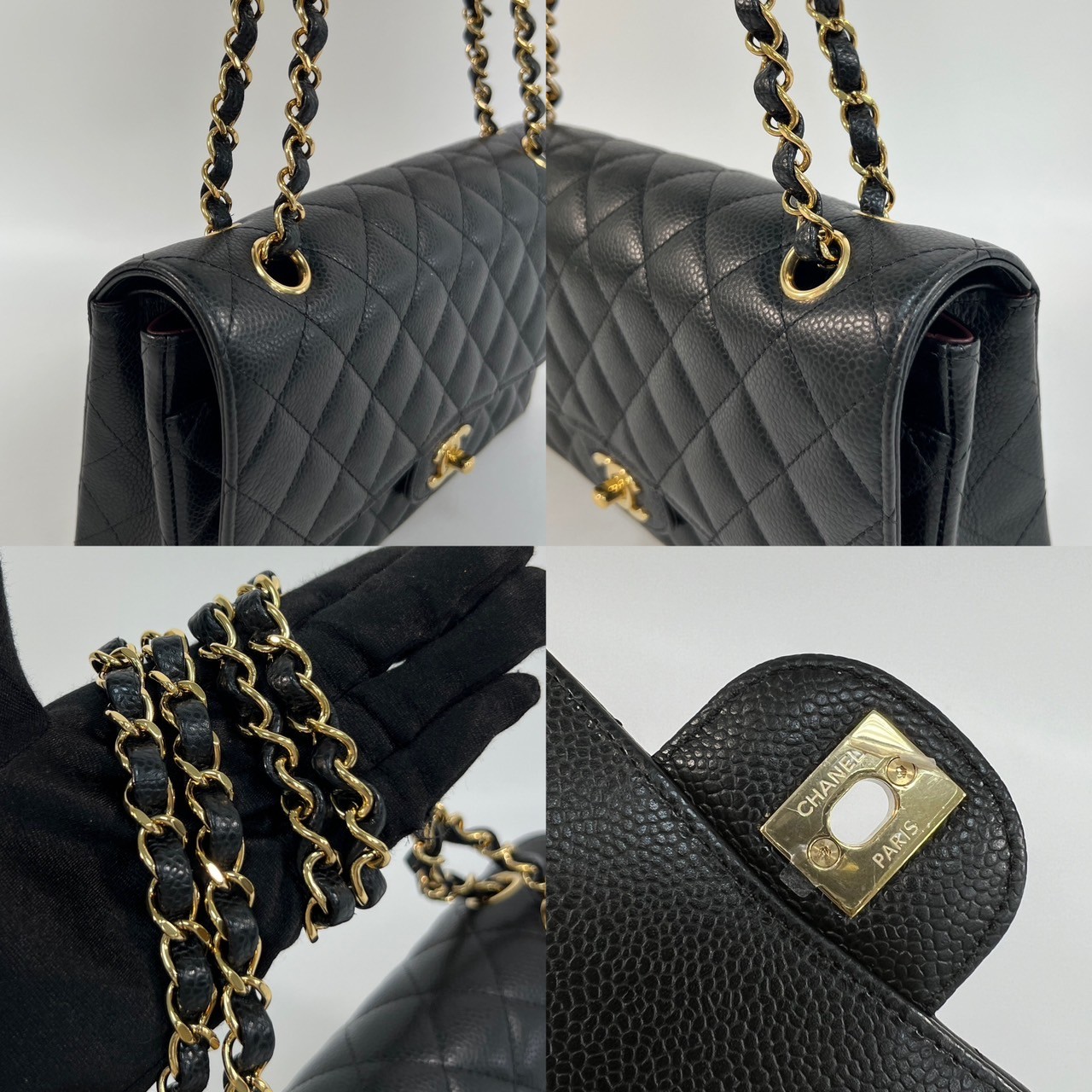 香奈兒 CHANEL CF 經典 11.12 口蓋包 A01112 晶片款 黑金荔枝牛COCO25 原廠盒子/防塵袋/購買證明/發票