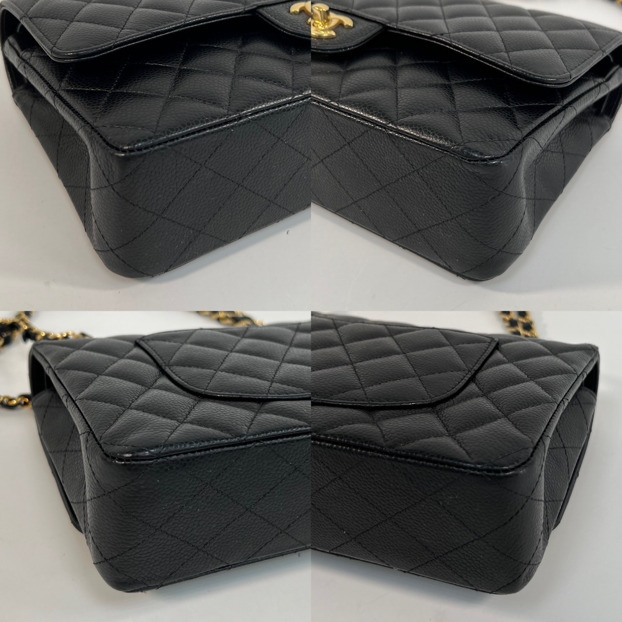 香奈兒 CHANEL CF 經典 11.12 口蓋包 A01112 晶片款 黑金荔枝牛COCO25 原廠盒子/防塵袋/購買證明/發票