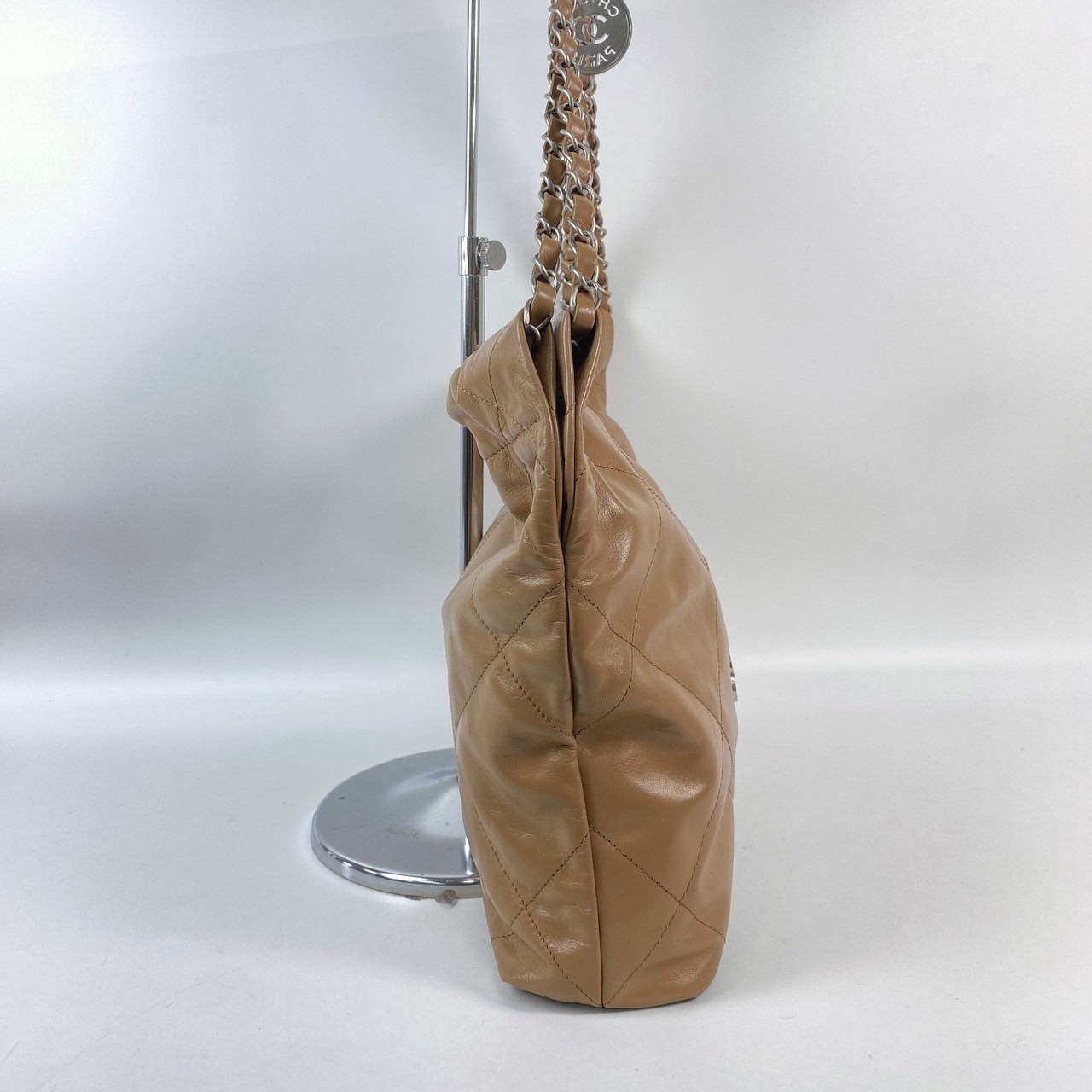 香奈兒 CHANEL 22 小型 束口包 AS3260 晶片款 奶茶色22BAG SMALL 原廠盒子/防塵袋/內袋/購買證明影本