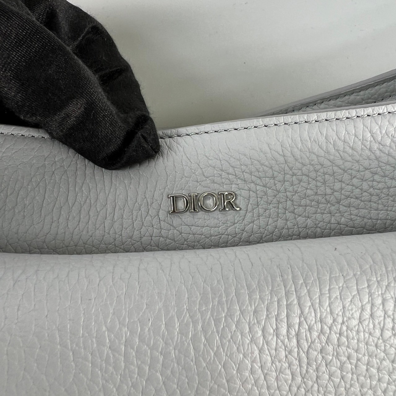 迪奧 CHRISTIAN DIOR Saddle 馬鞍包 肩背 手提包 1ADHO023YZR 灰HOBO M 原廠盒子/防塵袋/購買證明/背帶2