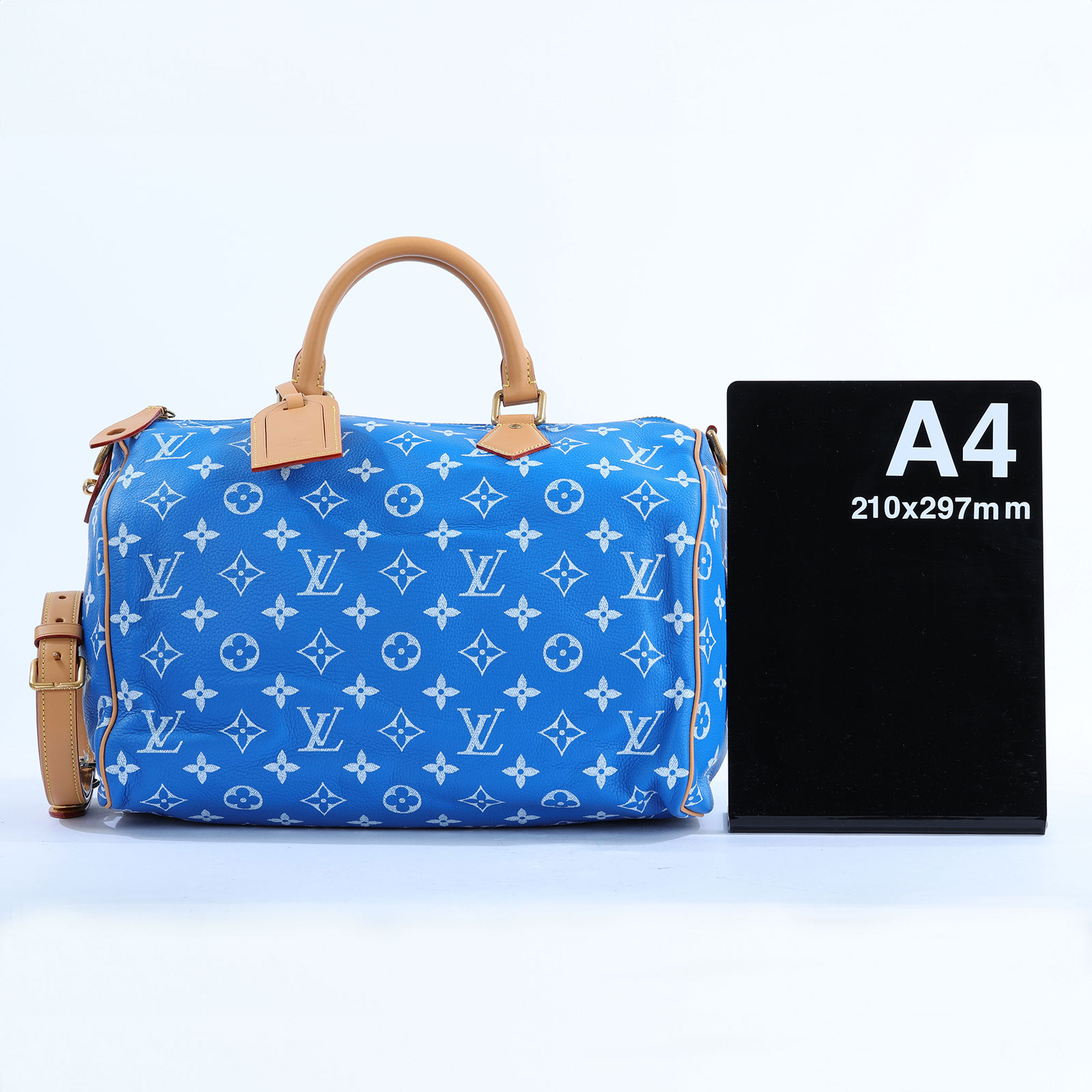 路易威登 LOUIS VUITTON Speedy P9 Bandoulière 40 波士頓包 手提包 藍色 M24418 晶片款  防塵袋3/背帶/內袋/吊牌/鎖組/購買證明/內襯