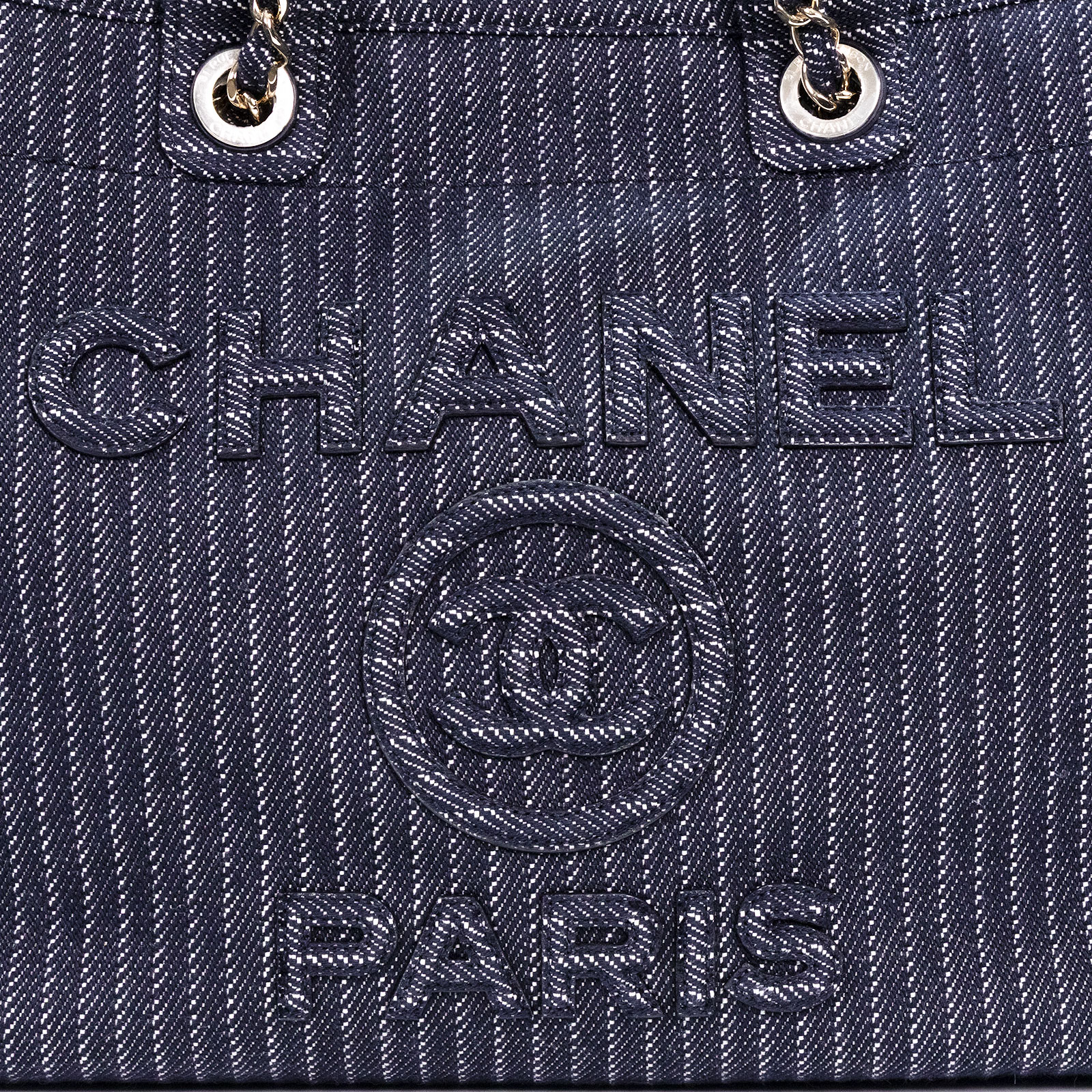香奈兒 CHANEL DEAUVILLE 沙灘 托特包  晶片款 24A 深藍立體Deauville SHOPPING TOTE 防塵袋/內袋