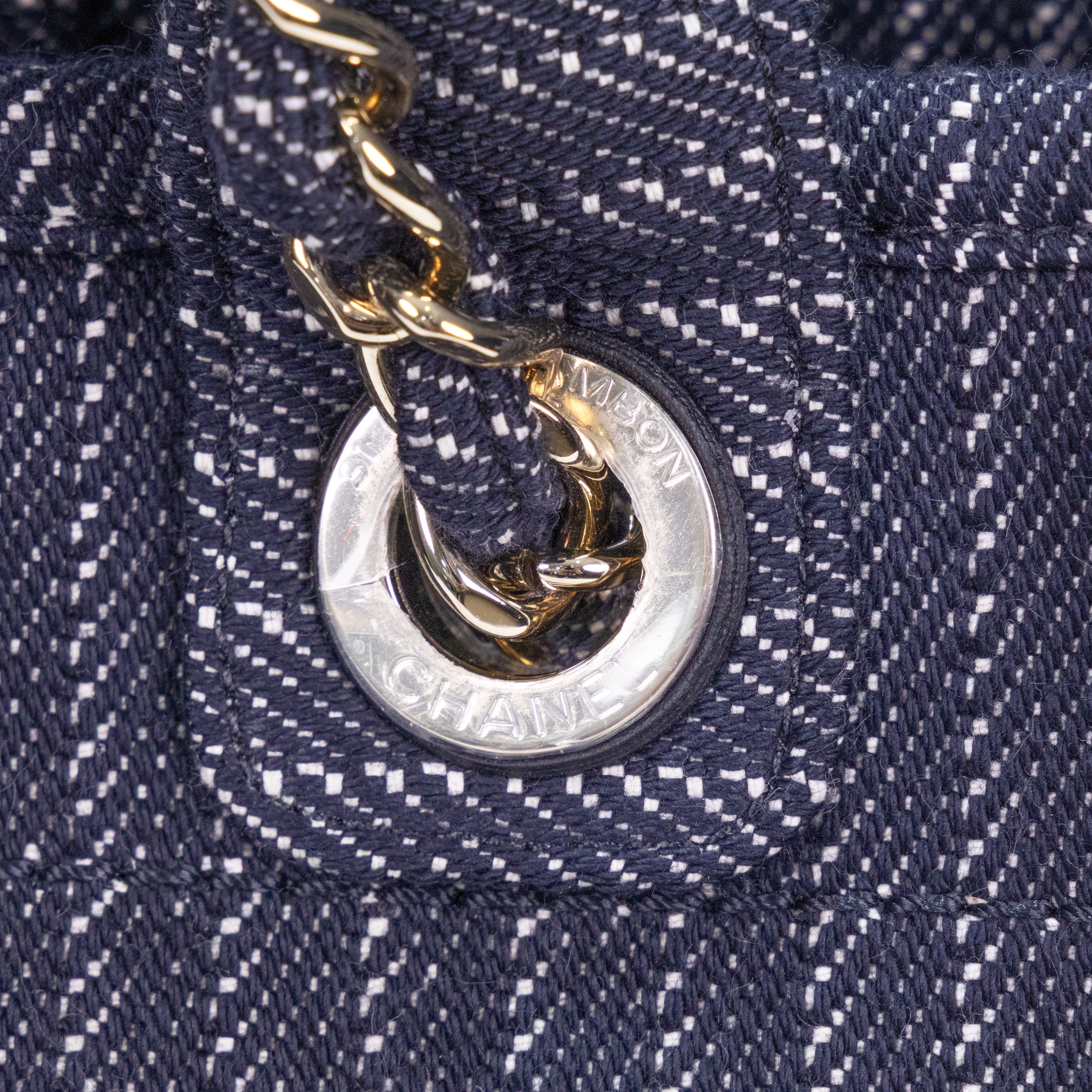 香奈兒 CHANEL DEAUVILLE 沙灘 托特包  晶片款 24A 深藍立體Deauville SHOPPING TOTE 防塵袋/內袋