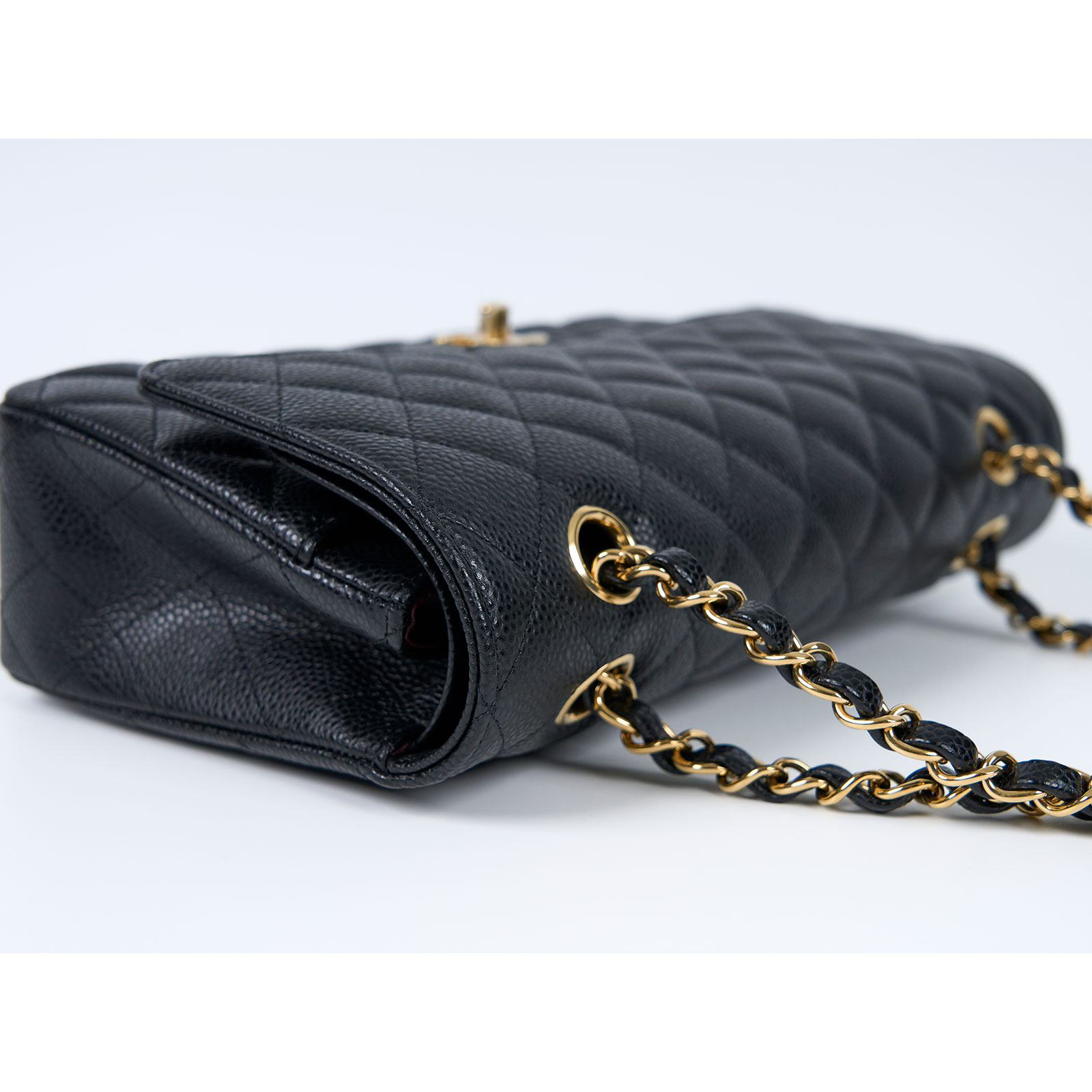 香奈兒 CHANEL CF 經典 口蓋包 A01112 晶片款 黑金荔枝牛CF25 原廠盒子/防塵袋/購買證明