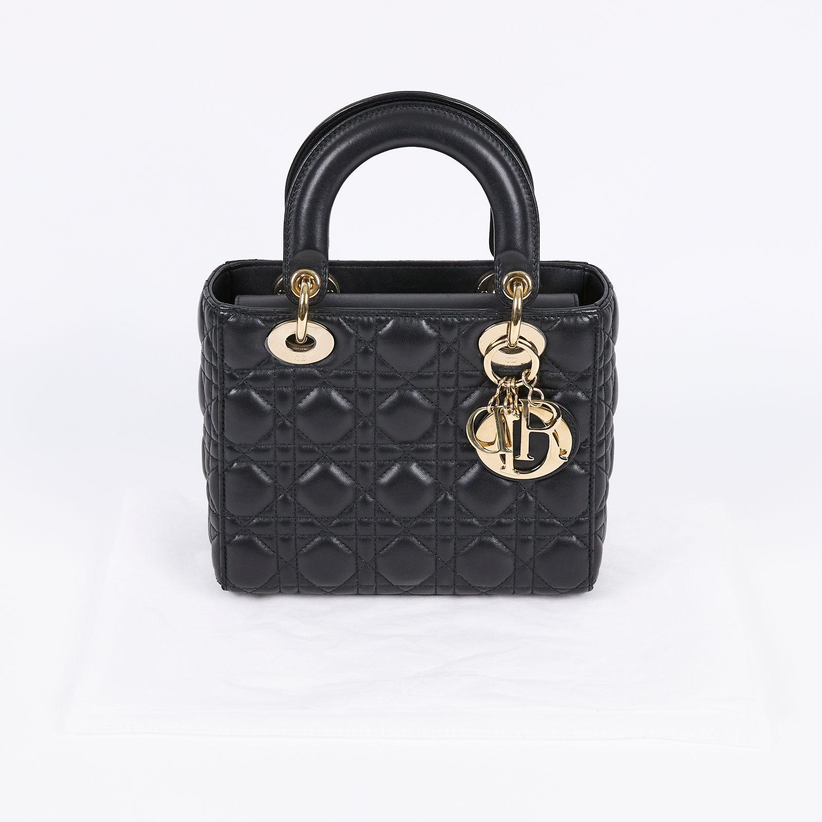 迪奧 CHRISTIAN DIOR Lady Dior My ABCDior 小型 肩背 手提包  黑金LADY DIOR 4X5 無附屬品