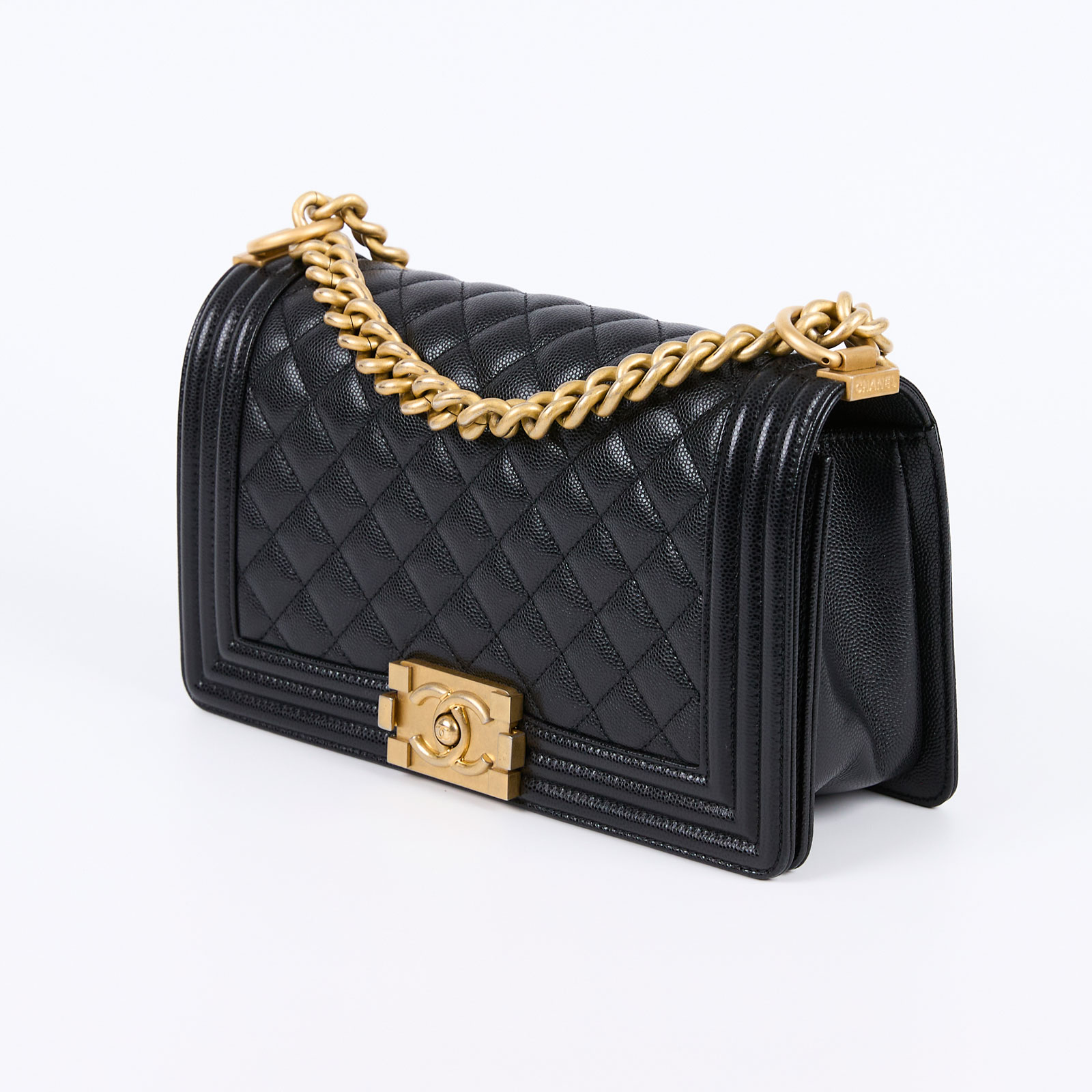 香奈兒 CHANEL Boy 25 口蓋包 A67086 25開黑金荔枝牛BOY25 防塵袋/保證卡