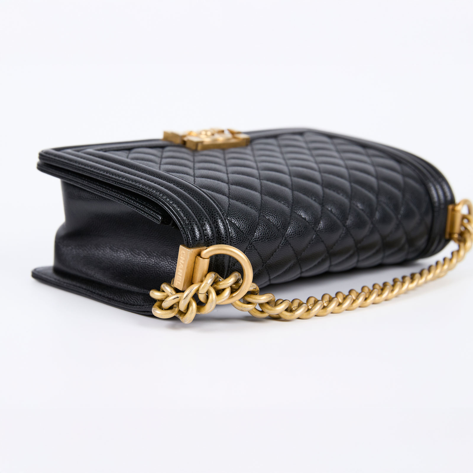 香奈兒 CHANEL Boy 25 口蓋包 A67086 25開黑金荔枝牛BOY25 防塵袋/保證卡