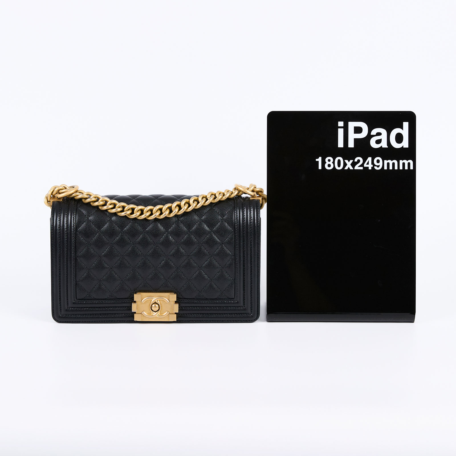 香奈兒 CHANEL Boy 25 口蓋包 A67086 25開黑金荔枝牛BOY25 防塵袋/保證卡