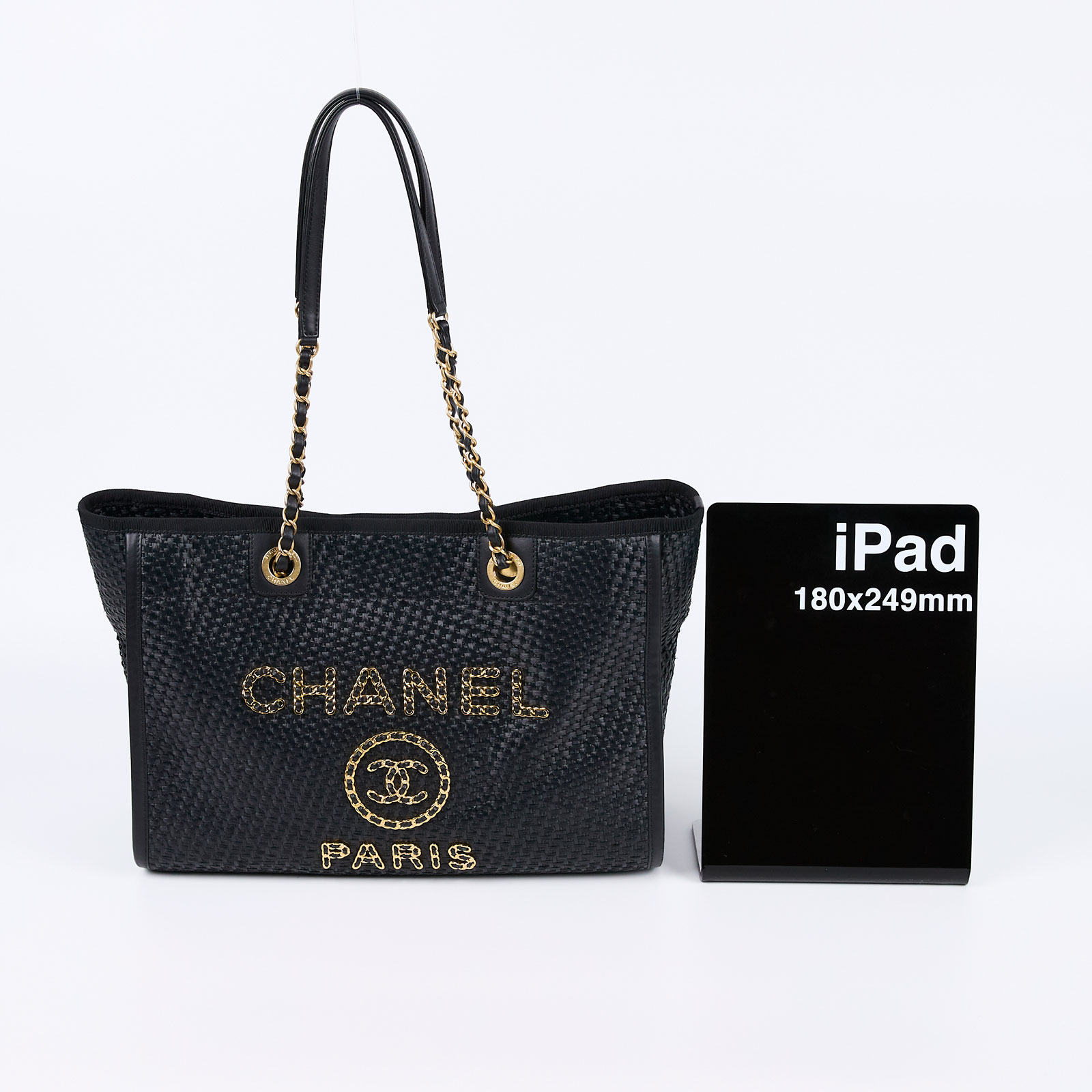 香奈兒 CHANEL 海灘包  30開黑金沙灘包 中號 原廠盒子/防塵袋/保證卡