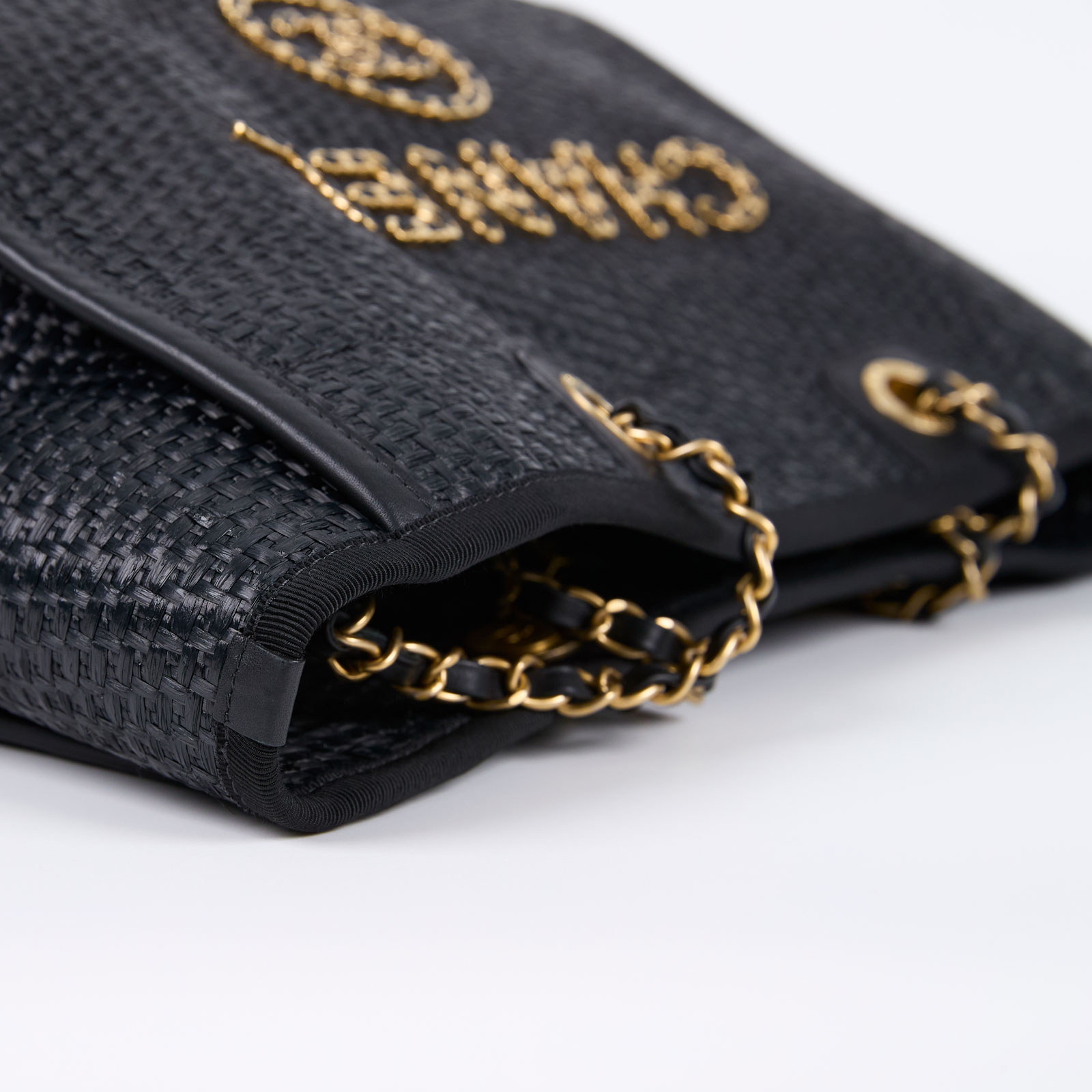 香奈兒 CHANEL 海灘包  30開黑金沙灘包 中號 原廠盒子/防塵袋/保證卡