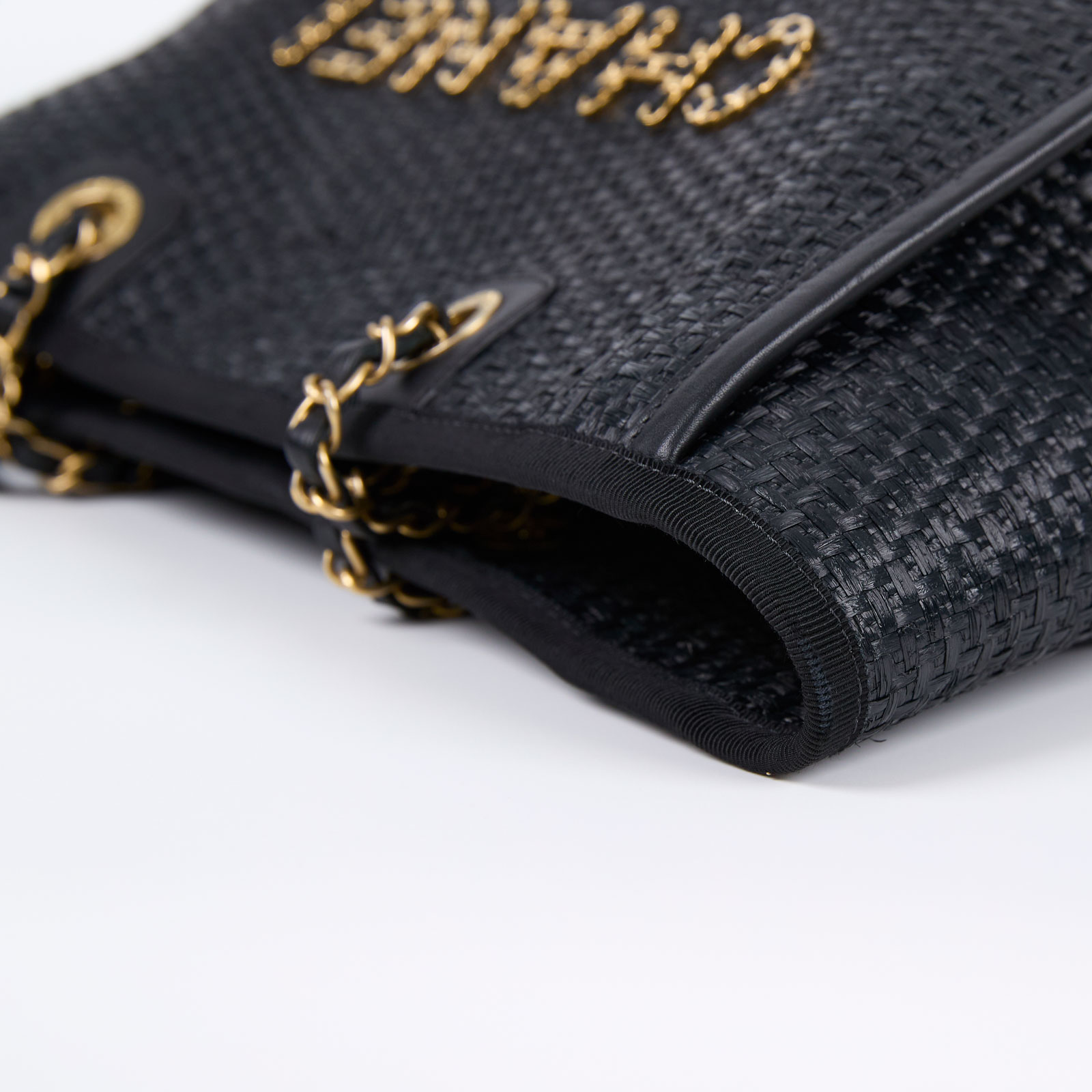 香奈兒 CHANEL 海灘包  30開黑金沙灘包 中號 原廠盒子/防塵袋/保證卡