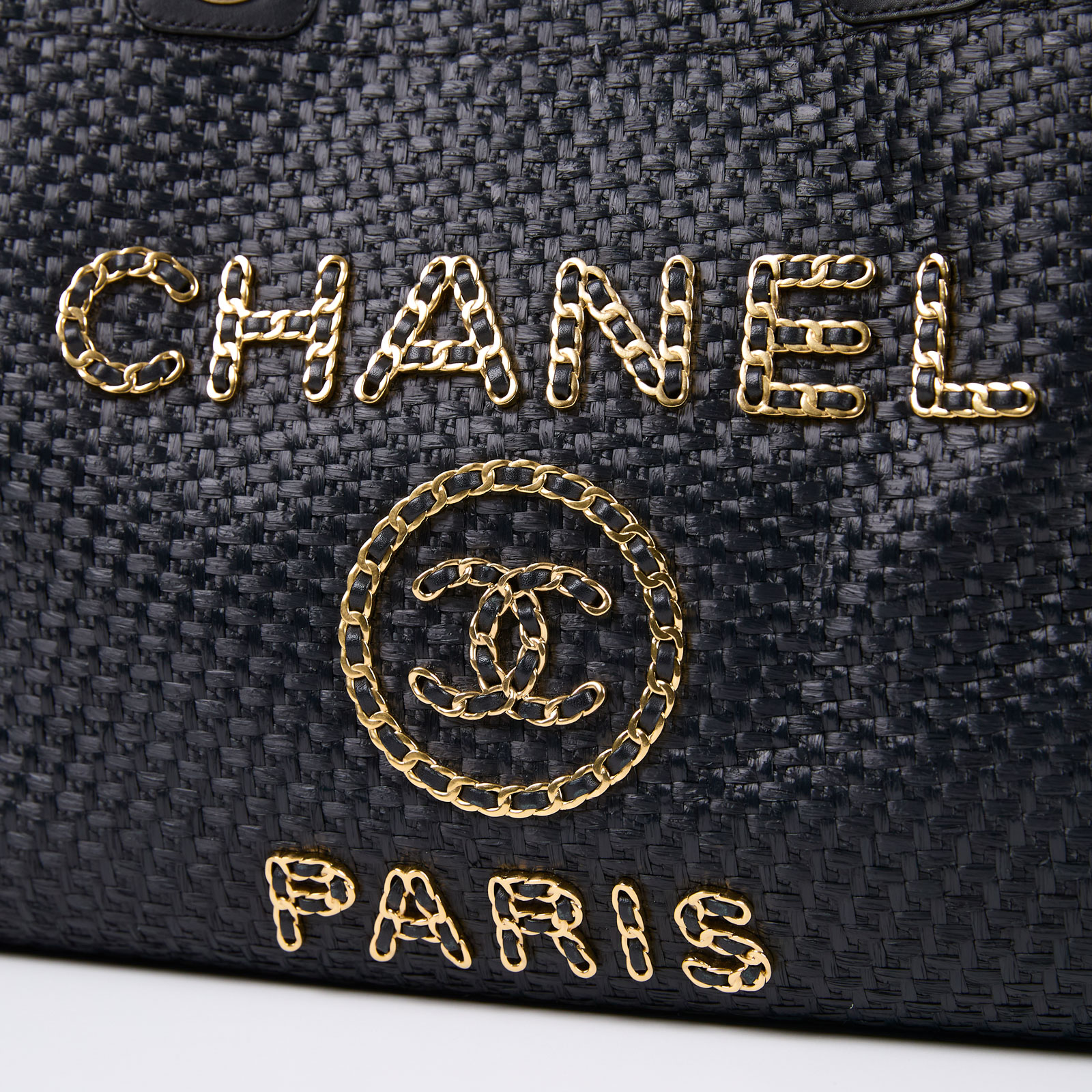 香奈兒 CHANEL 海灘包  30開黑金沙灘包 中號 原廠盒子/防塵袋/保證卡