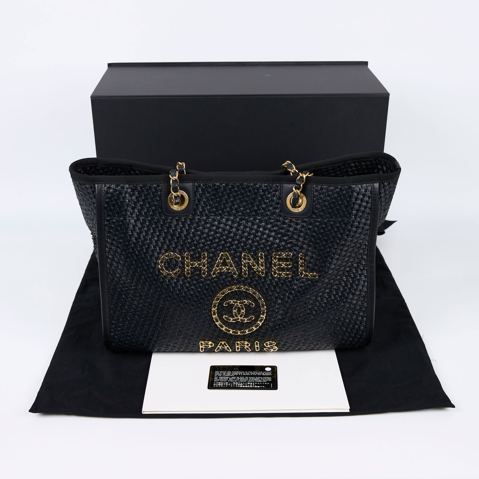 香奈兒 CHANEL 海灘包  30開黑金沙灘包 中號 原廠盒子/防塵袋/保證卡