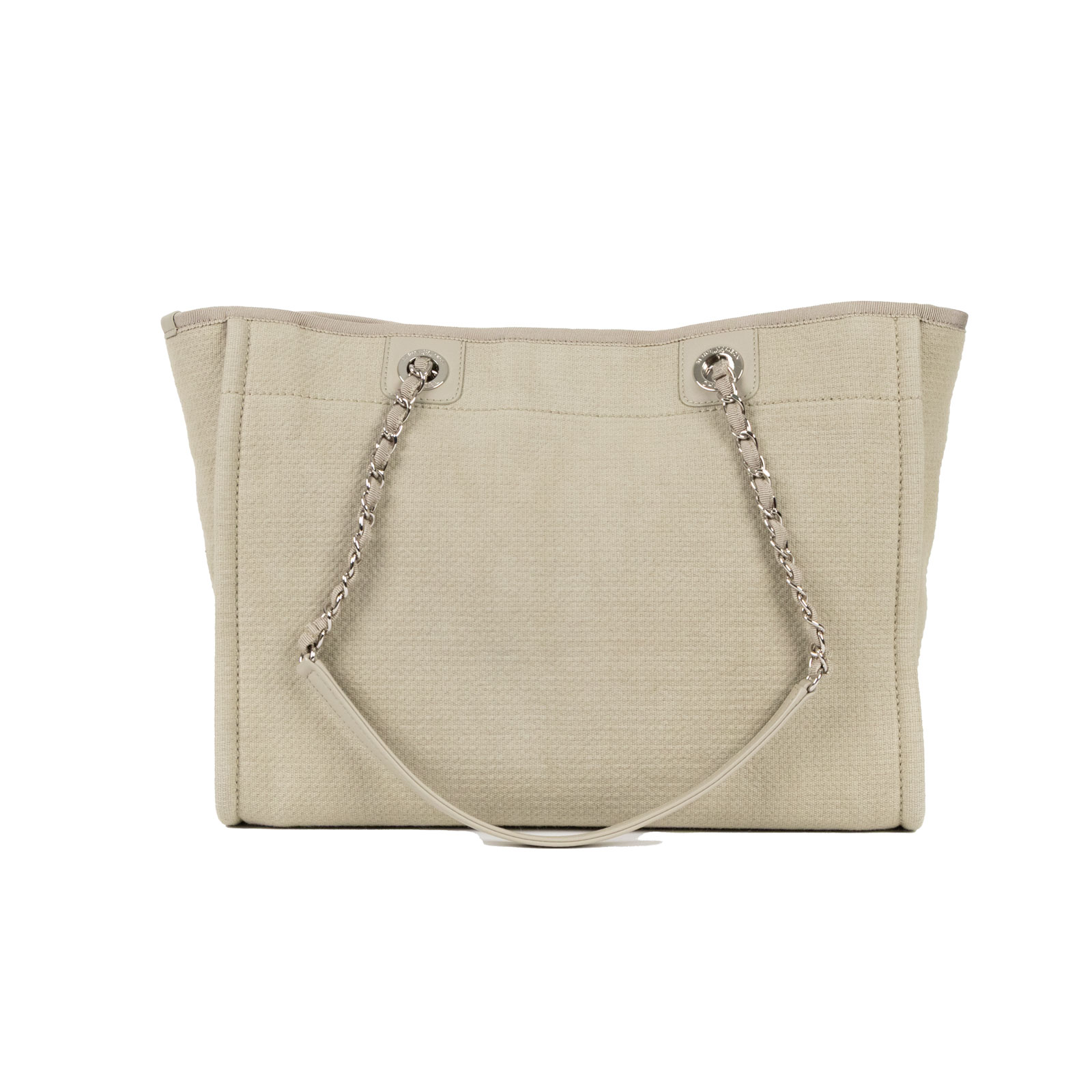 香奈兒 CHANEL DEAUVILLE MM 沙灘 托特包  晶片款 灰綠Deauville沙灘包MM 內袋