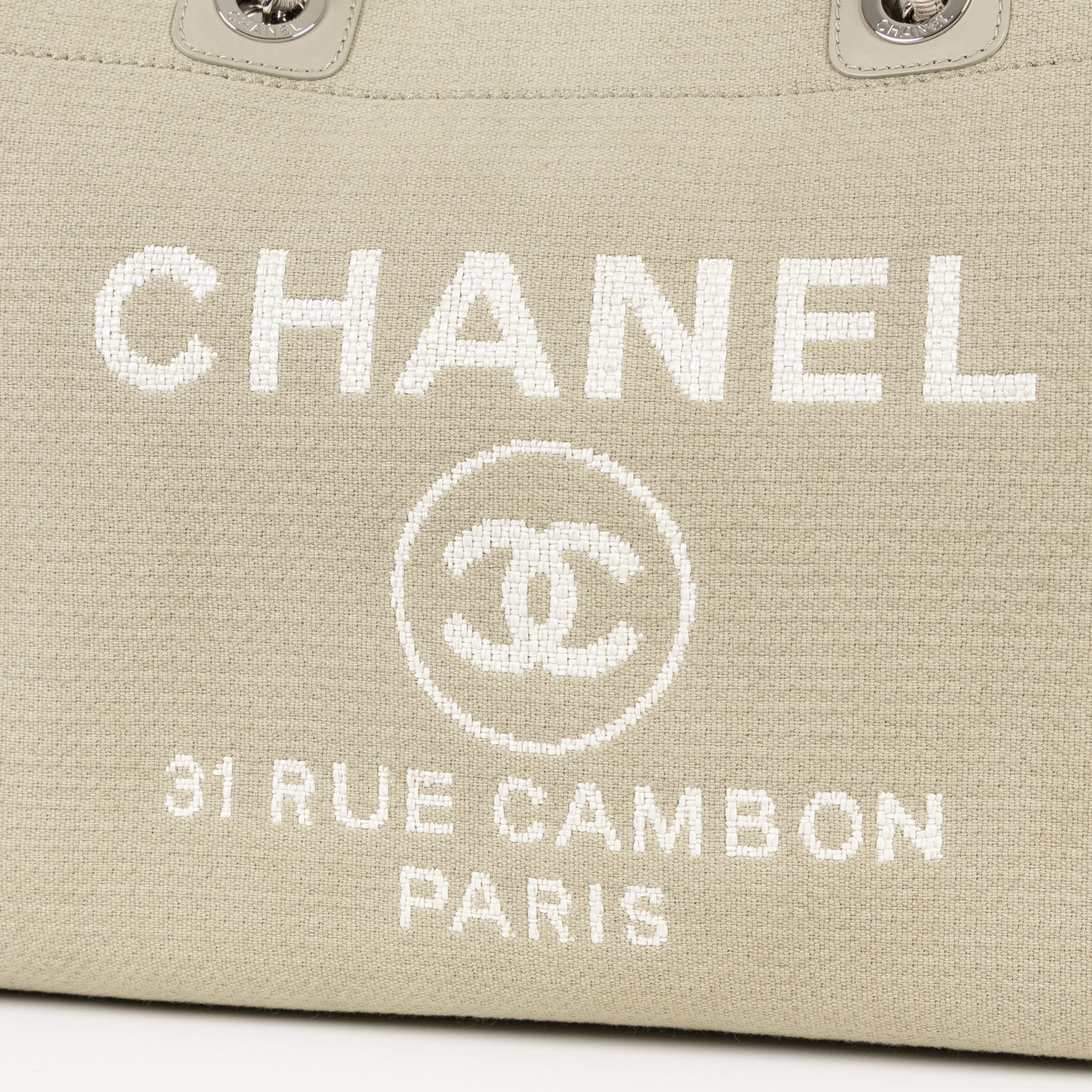 香奈兒 CHANEL DEAUVILLE MM 沙灘 托特包  晶片款 灰綠Deauville沙灘包MM 內袋