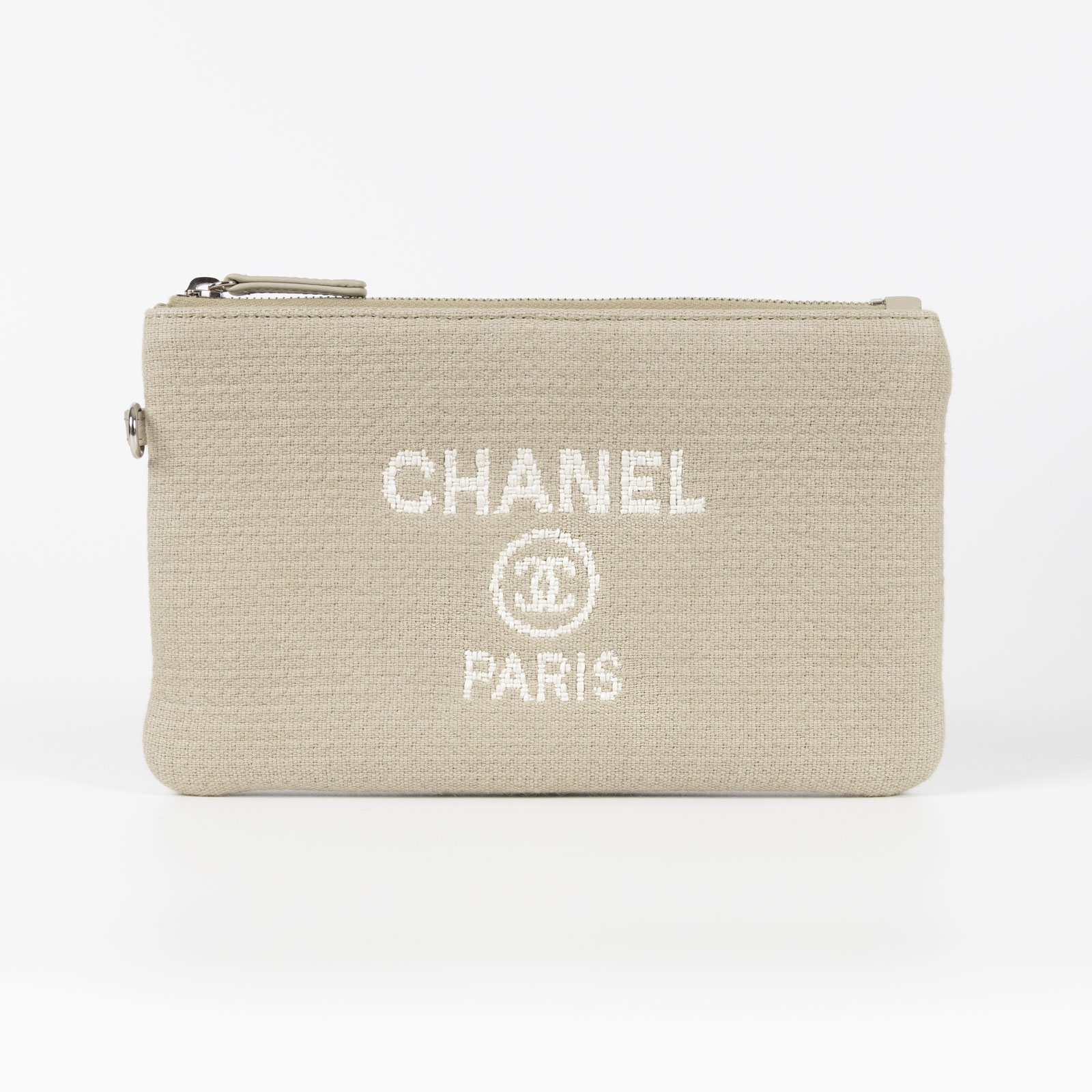 香奈兒 CHANEL DEAUVILLE MM 沙灘 托特包  晶片款 灰綠Deauville沙灘包MM 內袋