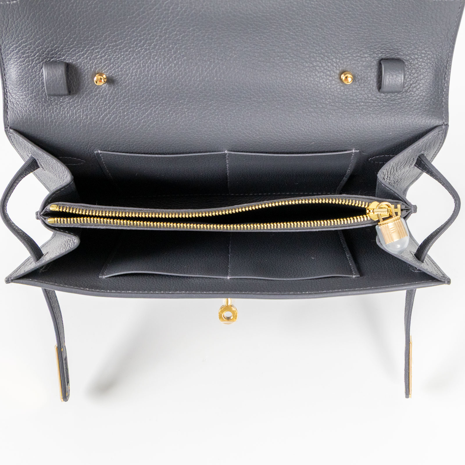 愛馬仕 Hermes Kelly to go 長夾肩背包 KLG W刻 灰金KELLY TO GO EVERCOLOR 原廠盒子/防塵袋/背帶