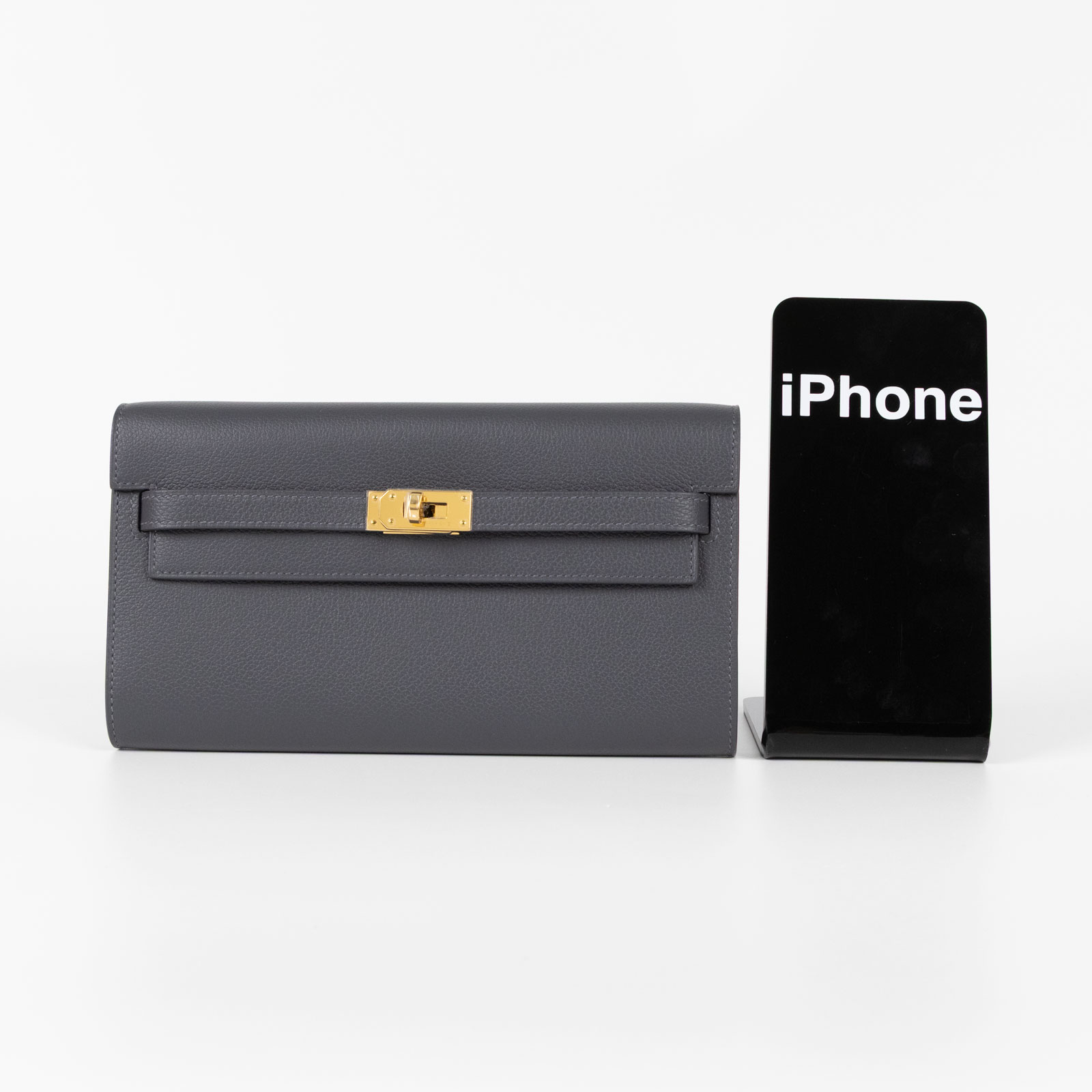 愛馬仕 Hermes Kelly to go 長夾肩背包 KLG W刻 灰金KELLY TO GO EVERCOLOR 原廠盒子/防塵袋/背帶