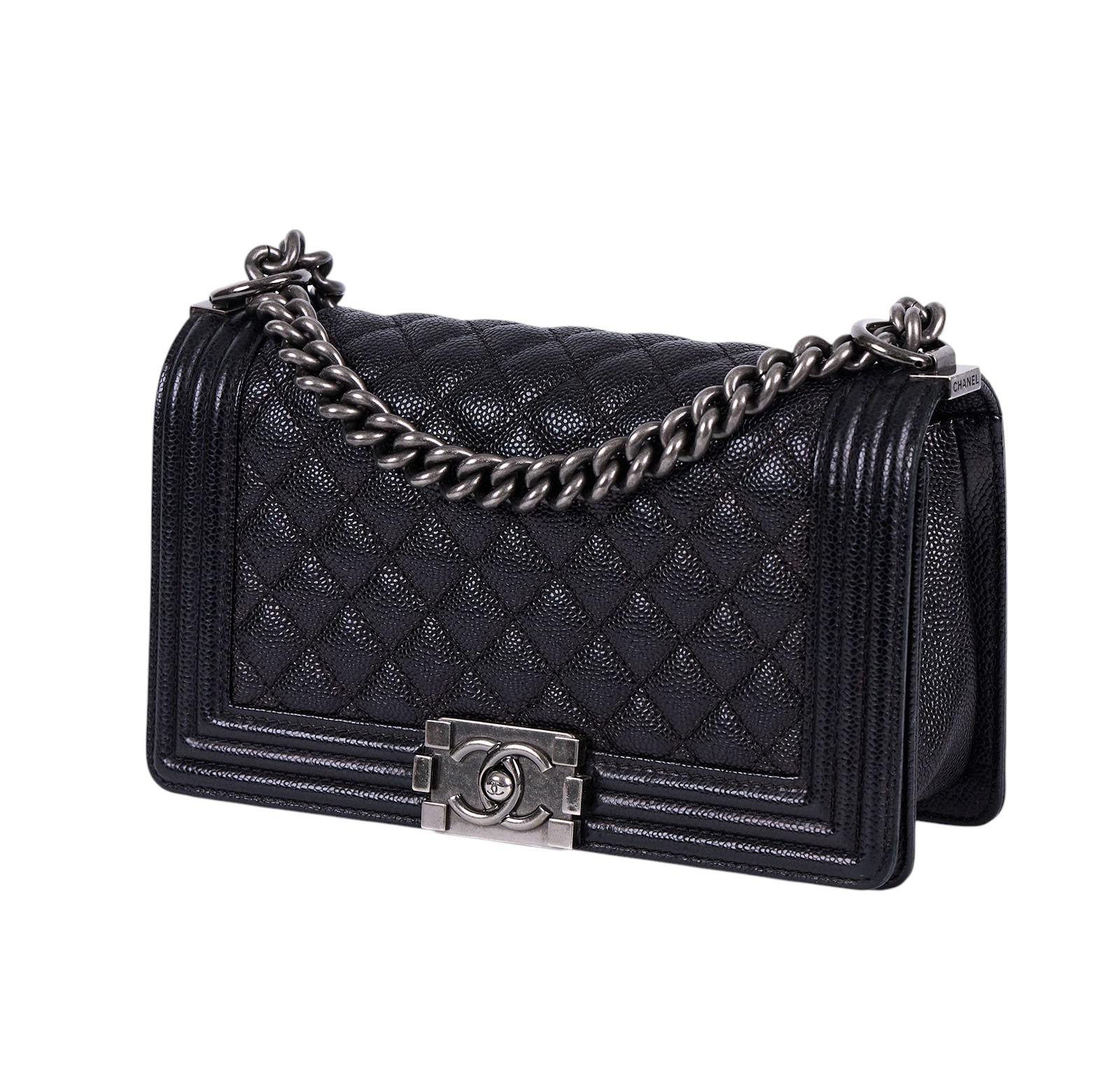 香奈兒 CHANEL Boy 25 口蓋包 A67086 19開 黑銀荔枝牛BOY25 原廠盒子/防塵袋/保證卡