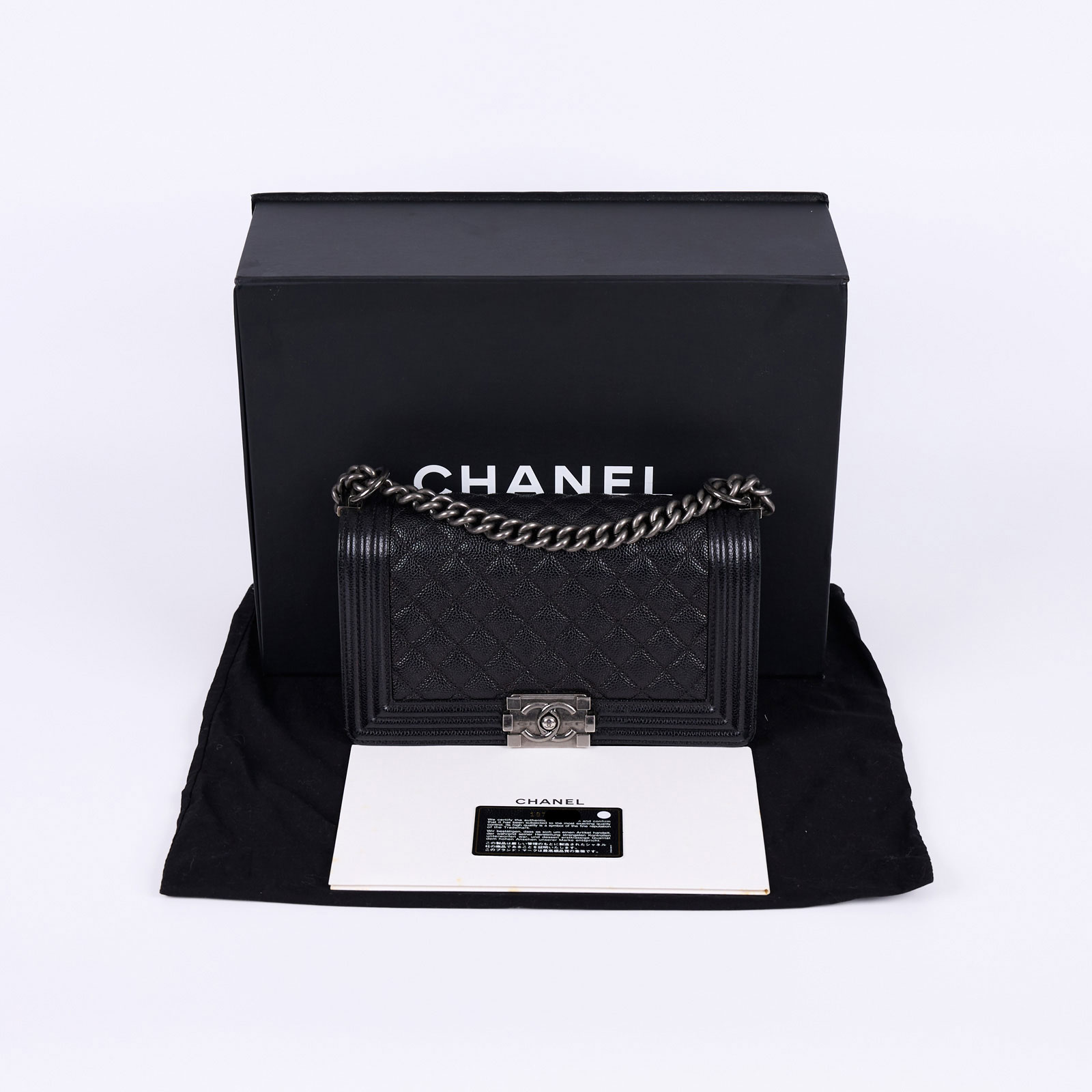 香奈兒 CHANEL Boy 25 口蓋包 A67086 19開 黑銀荔枝牛BOY25 原廠盒子/防塵袋/保證卡