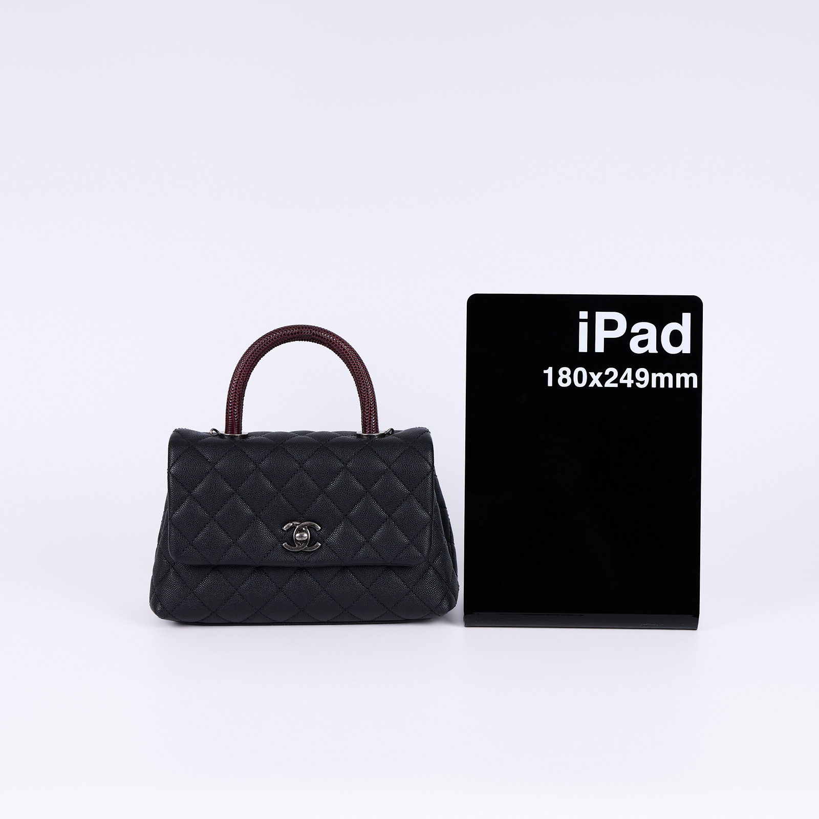 香奈兒 CHANEL Handle 24 手提 口蓋包 A92990 23開 黑銀蜥蜴手把COCO HANDLE 原廠盒子/防塵袋/背帶/保證卡