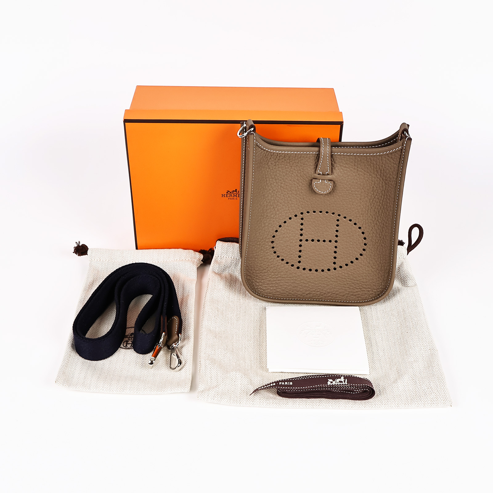 愛馬仕 Hermes Evelyne Bag Mini 伊芙琳包 Evelyne 16 EV16 K BS 001  原廠盒子/防塵袋/背帶