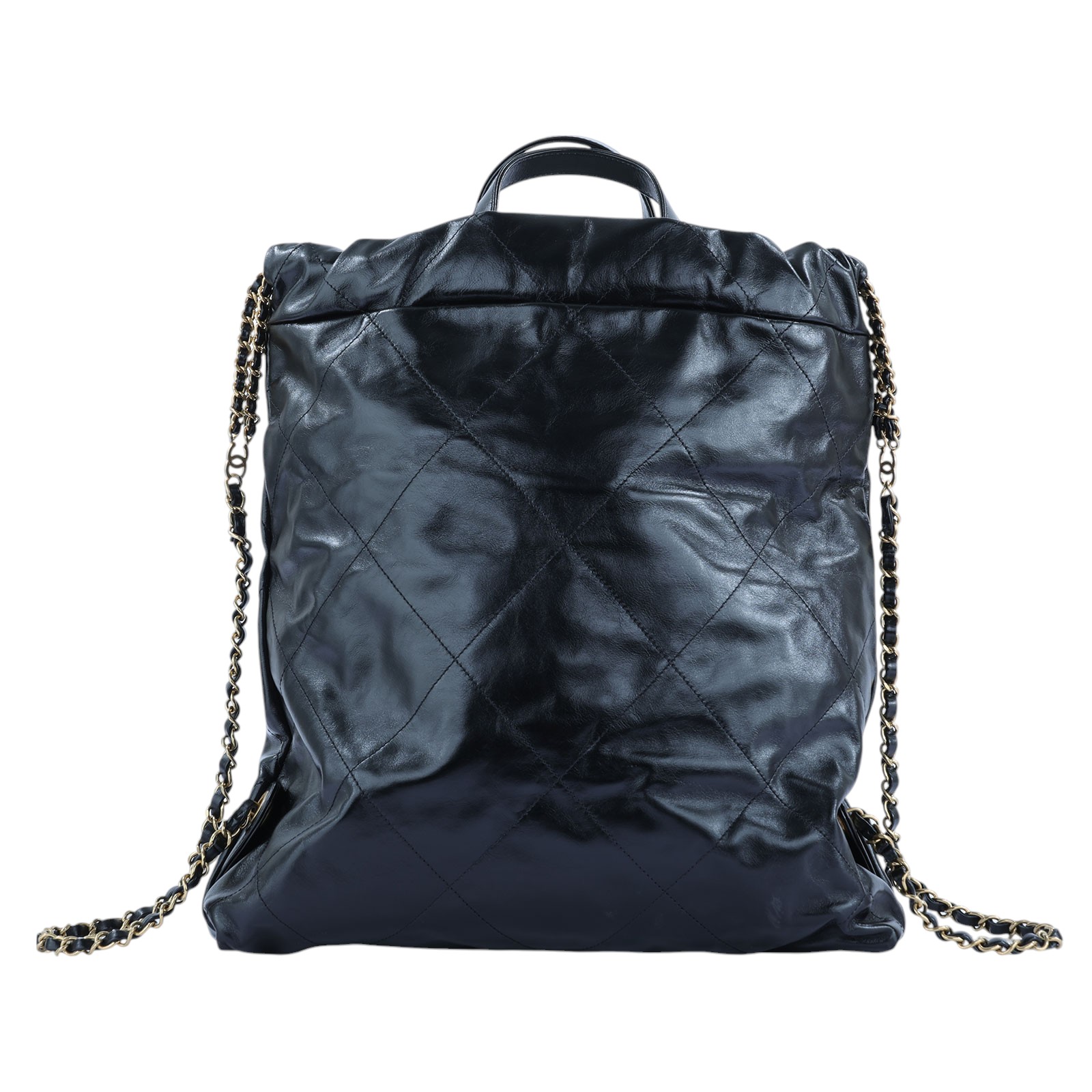 香奈兒 CHANEL 22 手提 後背包  晶片款 黑金羊22後背包 原廠盒子/防塵袋/購買證明影本/發票