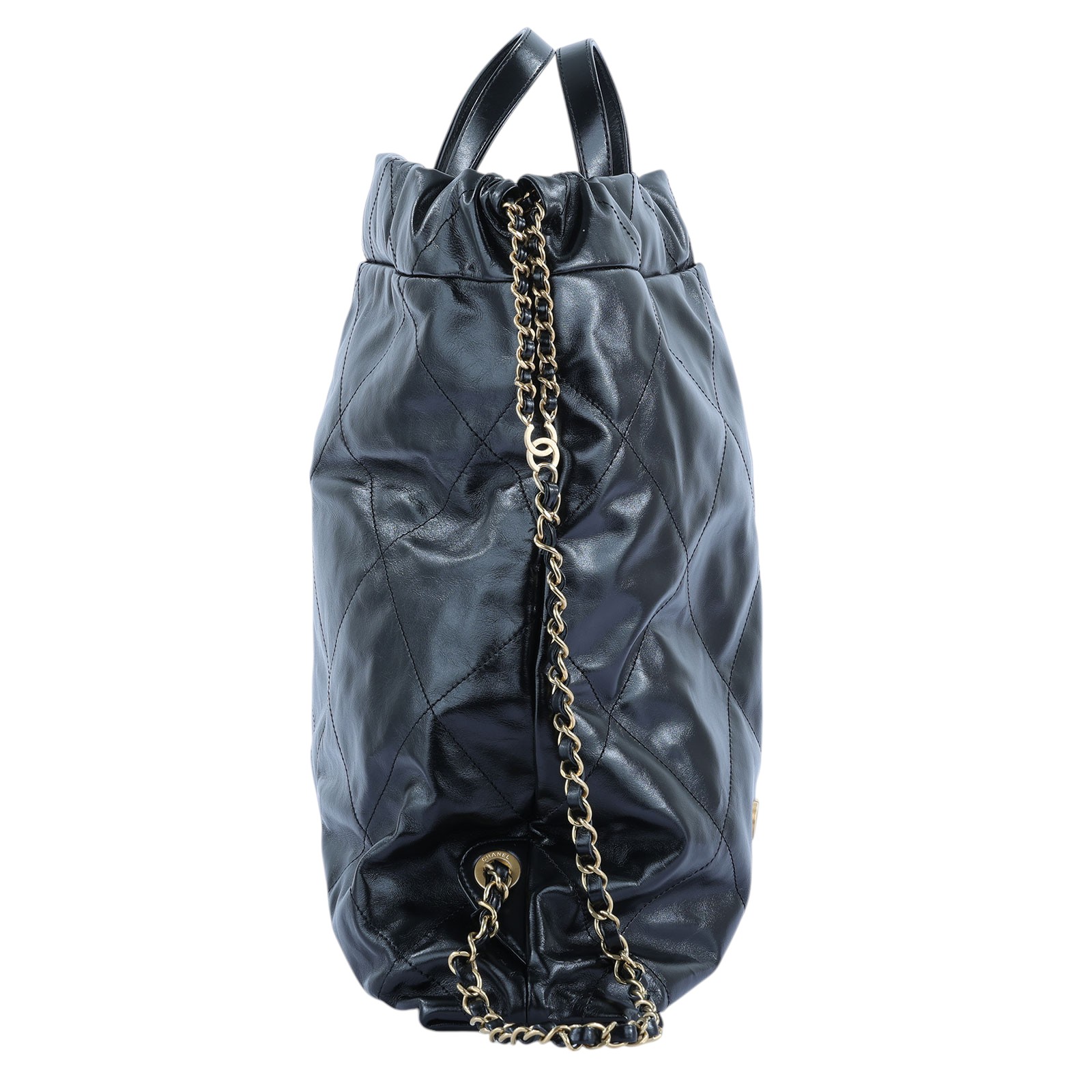 香奈兒 CHANEL 22 手提 後背包  晶片款 黑金羊22後背包 原廠盒子/防塵袋/購買證明影本/發票