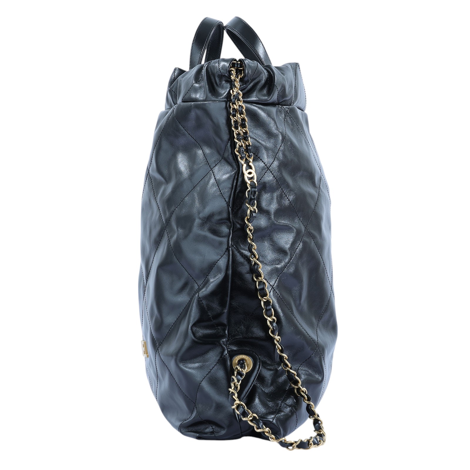 香奈兒 CHANEL 22 手提 後背包  晶片款 黑金羊22後背包 原廠盒子/防塵袋/購買證明影本/發票