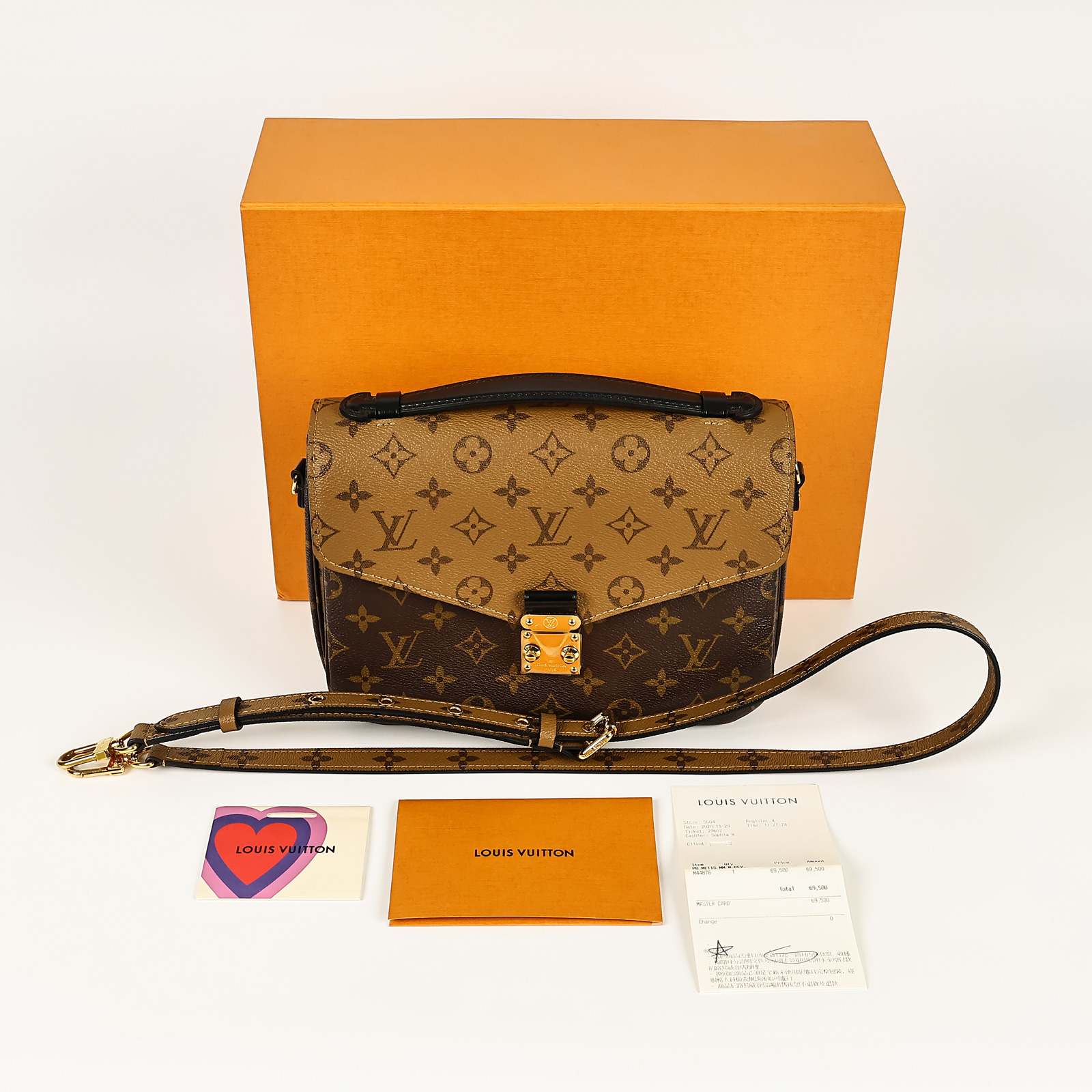 路易威登 LOUIS VUITTON Pochette Métis 拚色設計 釦式 手提 斜背包 M44876  原廠盒子/背帶/購買證明