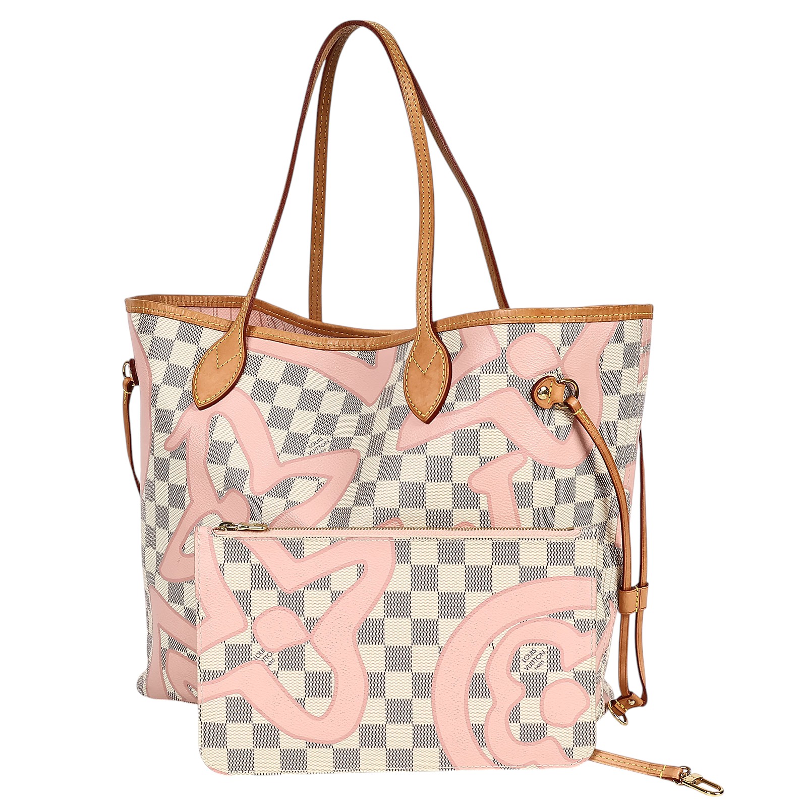 路易威登 LOUIS VUITTON Neverfull MM 粉棋盤格 N41050 粉棋盤格NEVERFULL MM 內袋