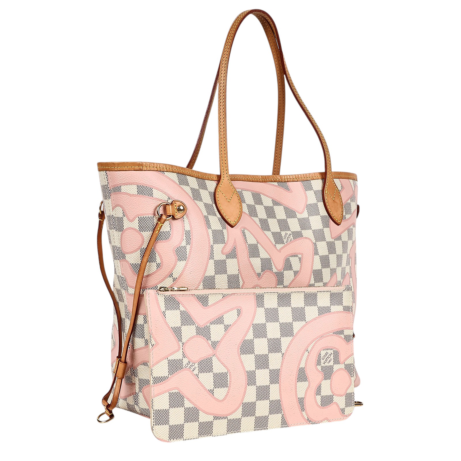 路易威登 LOUIS VUITTON Neverfull MM 粉棋盤格 N41050 粉棋盤格NEVERFULL MM 內袋