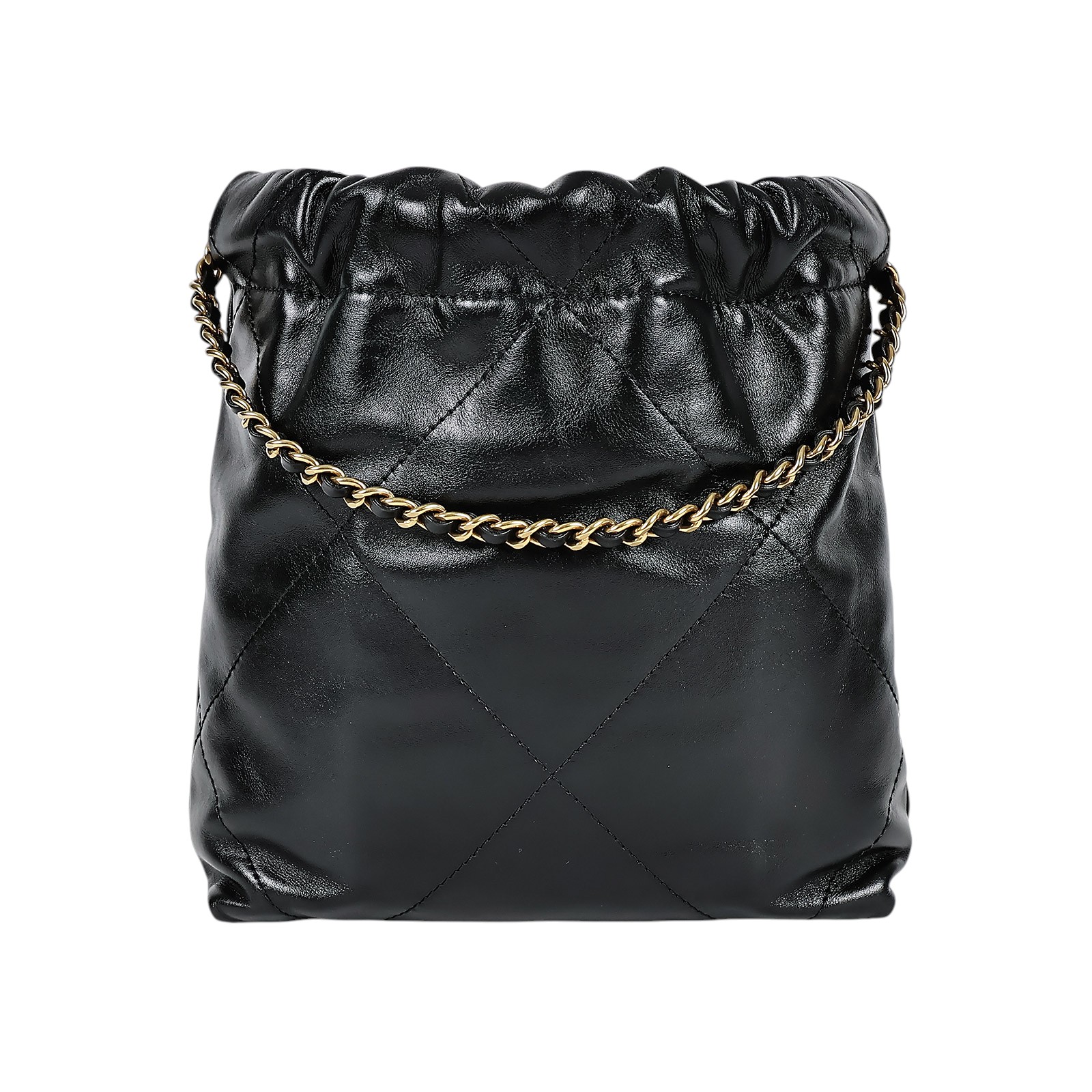 香奈兒 CHANEL 22 迷你 束口包 AS3980 晶片款 黑金22包MINI 防塵袋