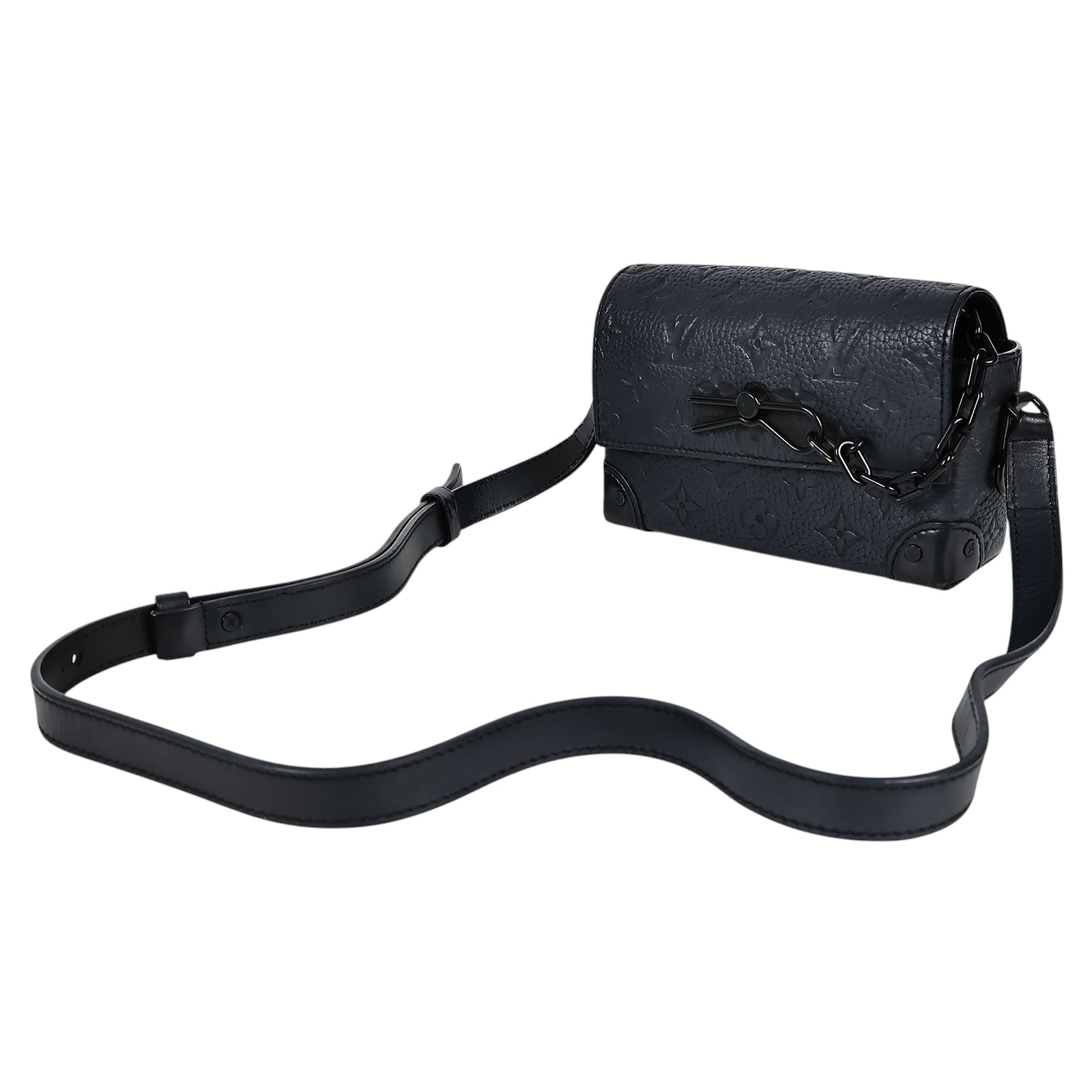 路易威登 LOUIS VUITTON Steamer 隨身 錢包 黑色 M81746 晶片款 黑原花壓紋STEAMER 購買證明