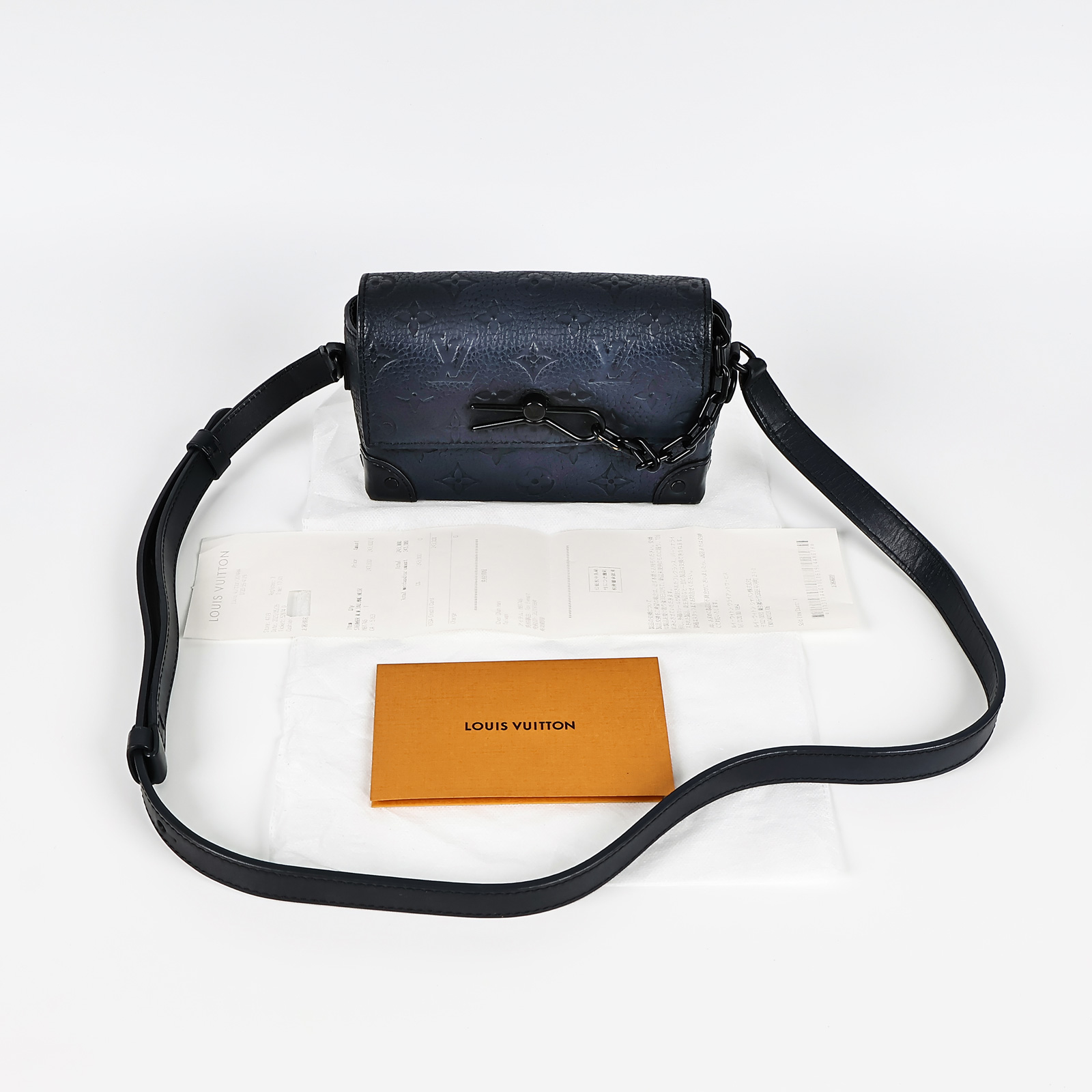 路易威登 LOUIS VUITTON Steamer 隨身 錢包 黑色 M81746 晶片款 黑原花壓紋STEAMER 購買證明