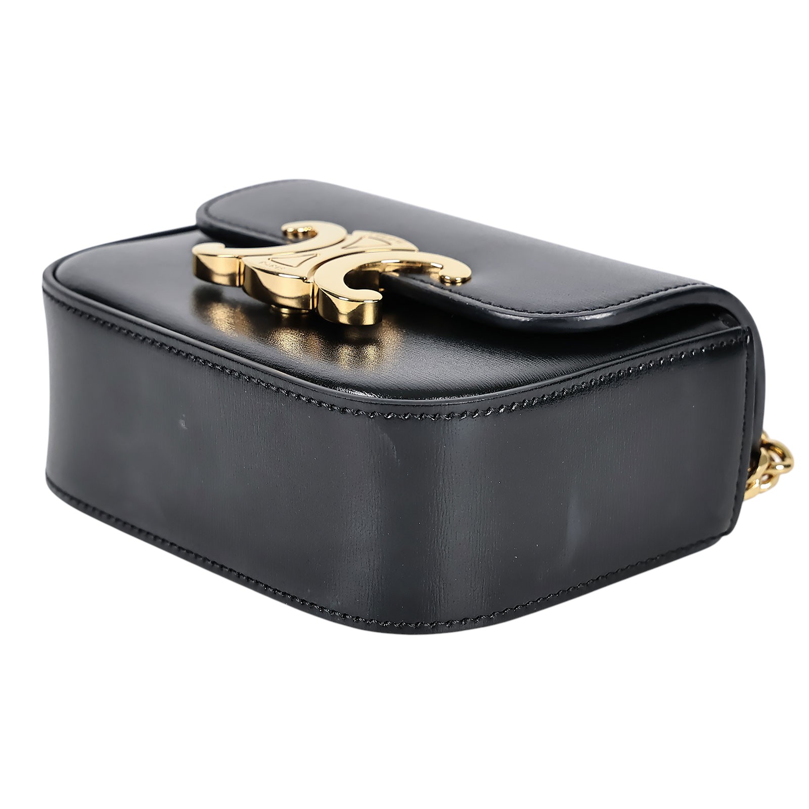 思琳 CELINE CLaude 迷你 飾鍊 手袋 10L843DPV 黑金MINI TRIOMPHE包 無附屬品