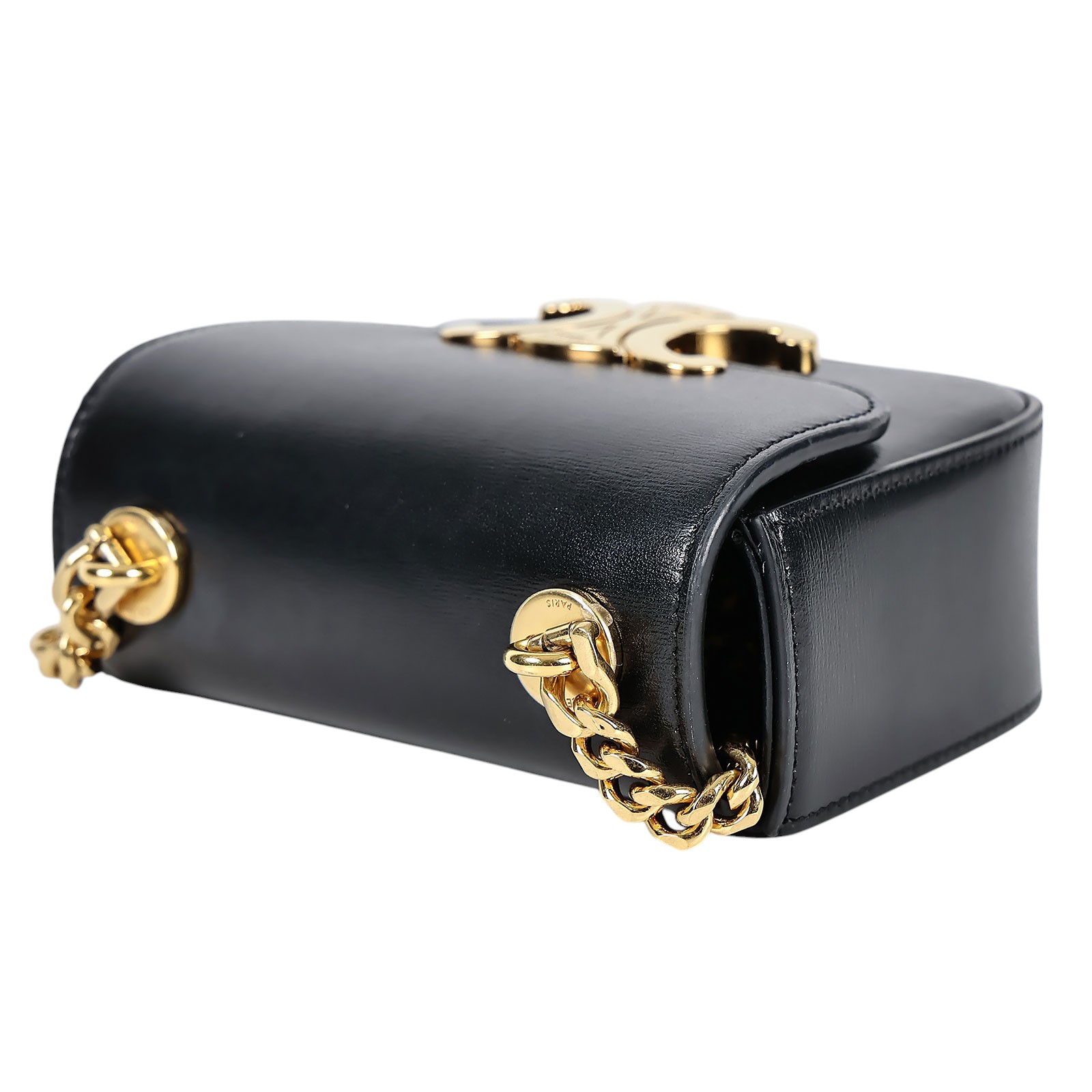 思琳 CELINE CLaude 迷你 飾鍊 手袋 10L843DPV 黑金MINI TRIOMPHE包 無附屬品