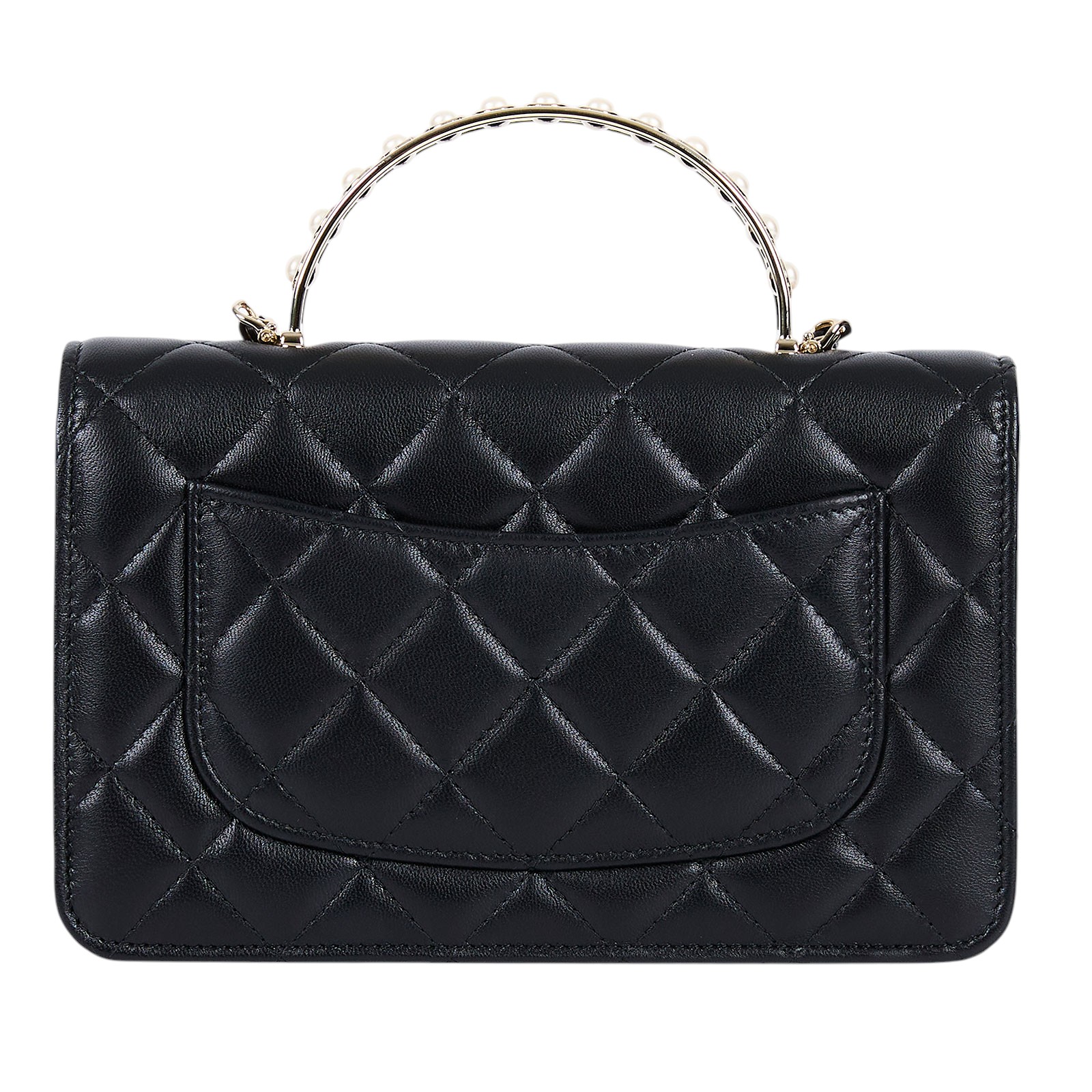 香奈兒 CHANEL Handle 珍珠 woc 肩背包 AP3952 晶片款 黑金羊珍珠HANDEL WOC 防塵袋/購買證明