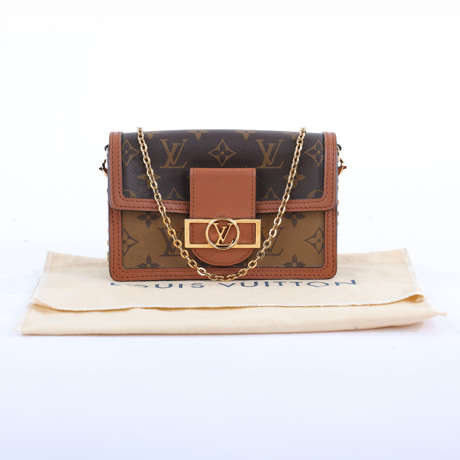 路易威登 LOUIS VUITTON Dauphine 鏈帶錢包 M68746 晶片款 原花DAUPHINE WOC 防塵袋/背帶